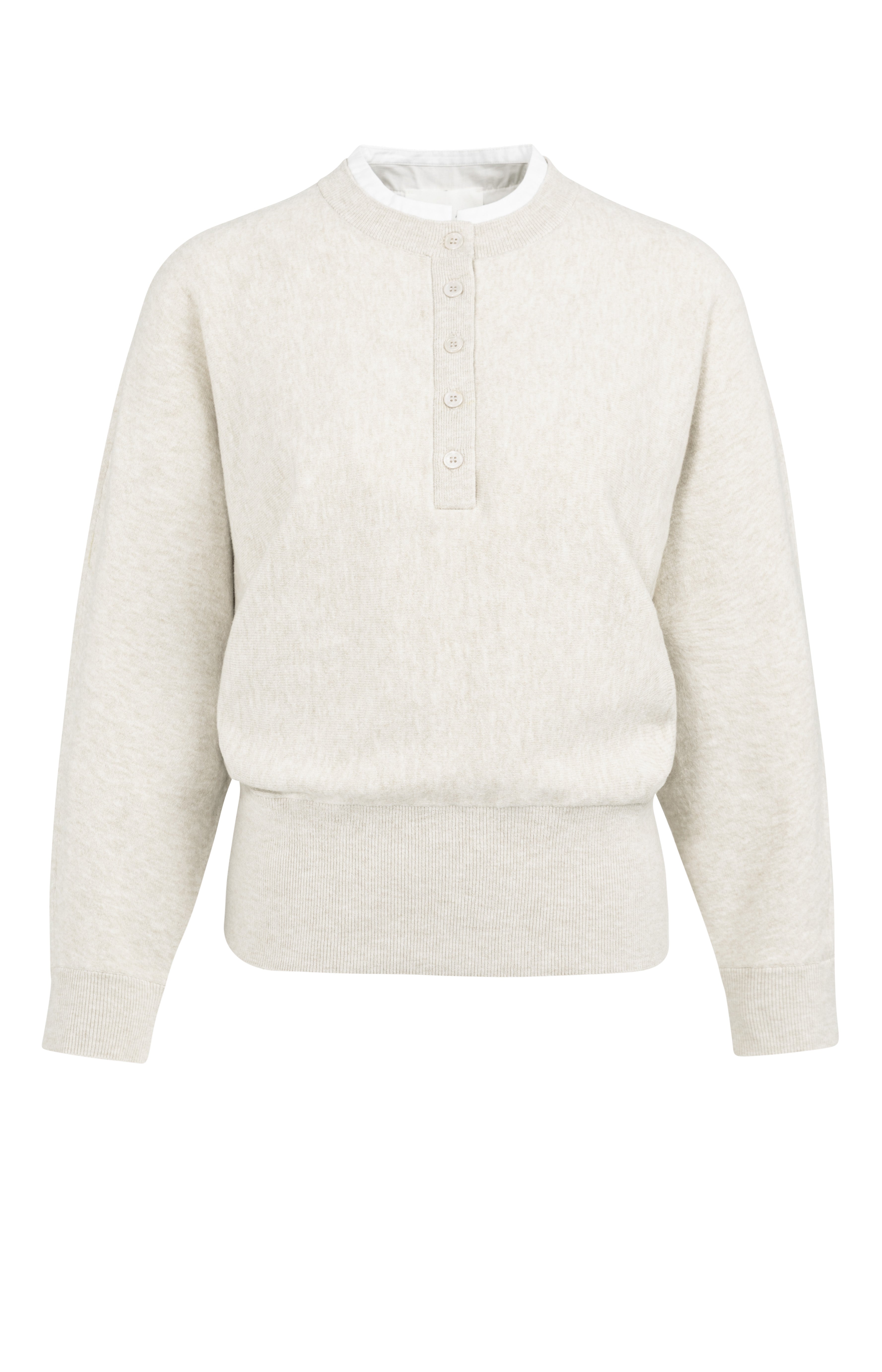 Pullover mit Blusenkragen-Einsatz