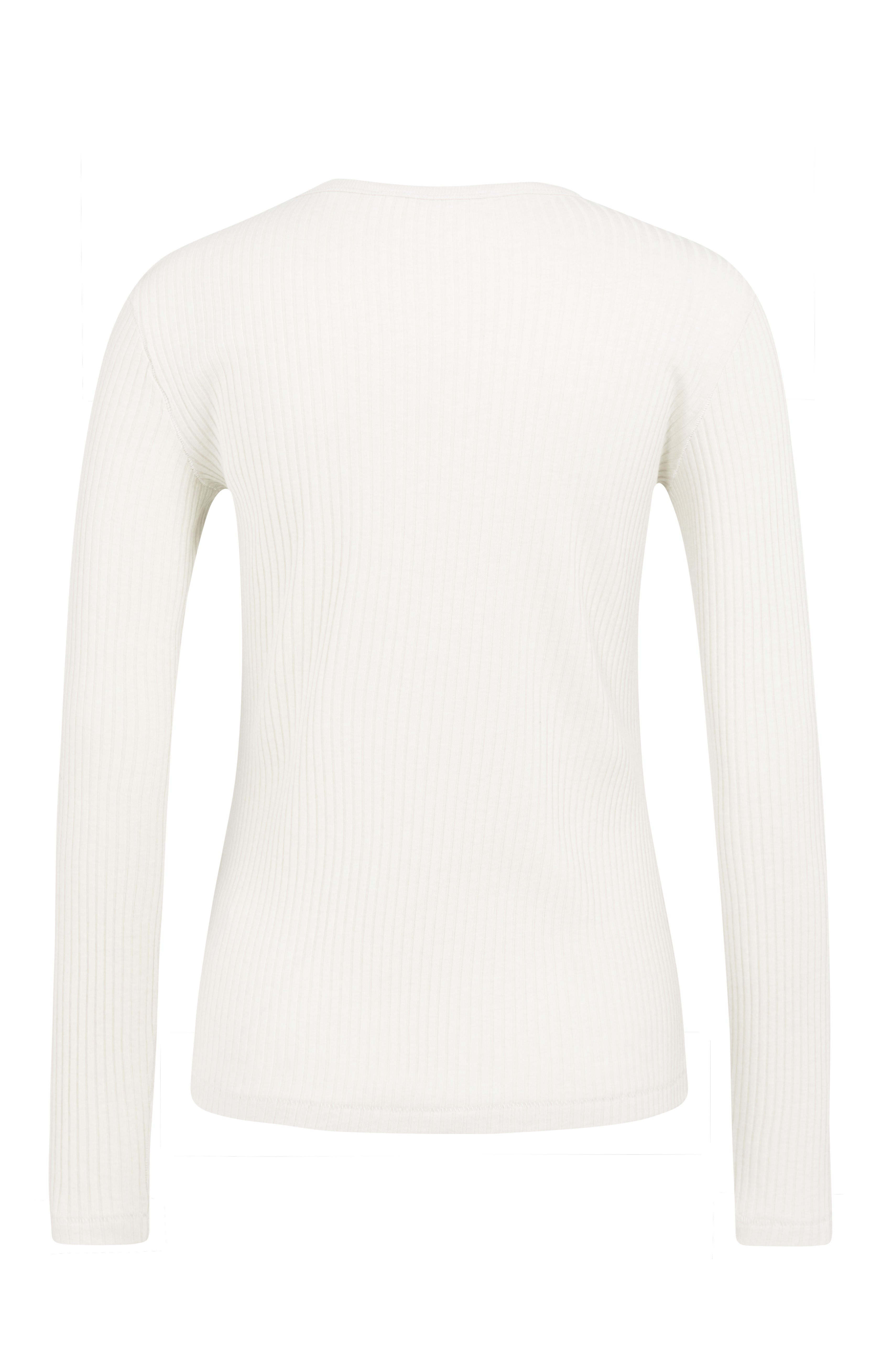Geripptes Langarmshirt mit Rundhalsausschnitt