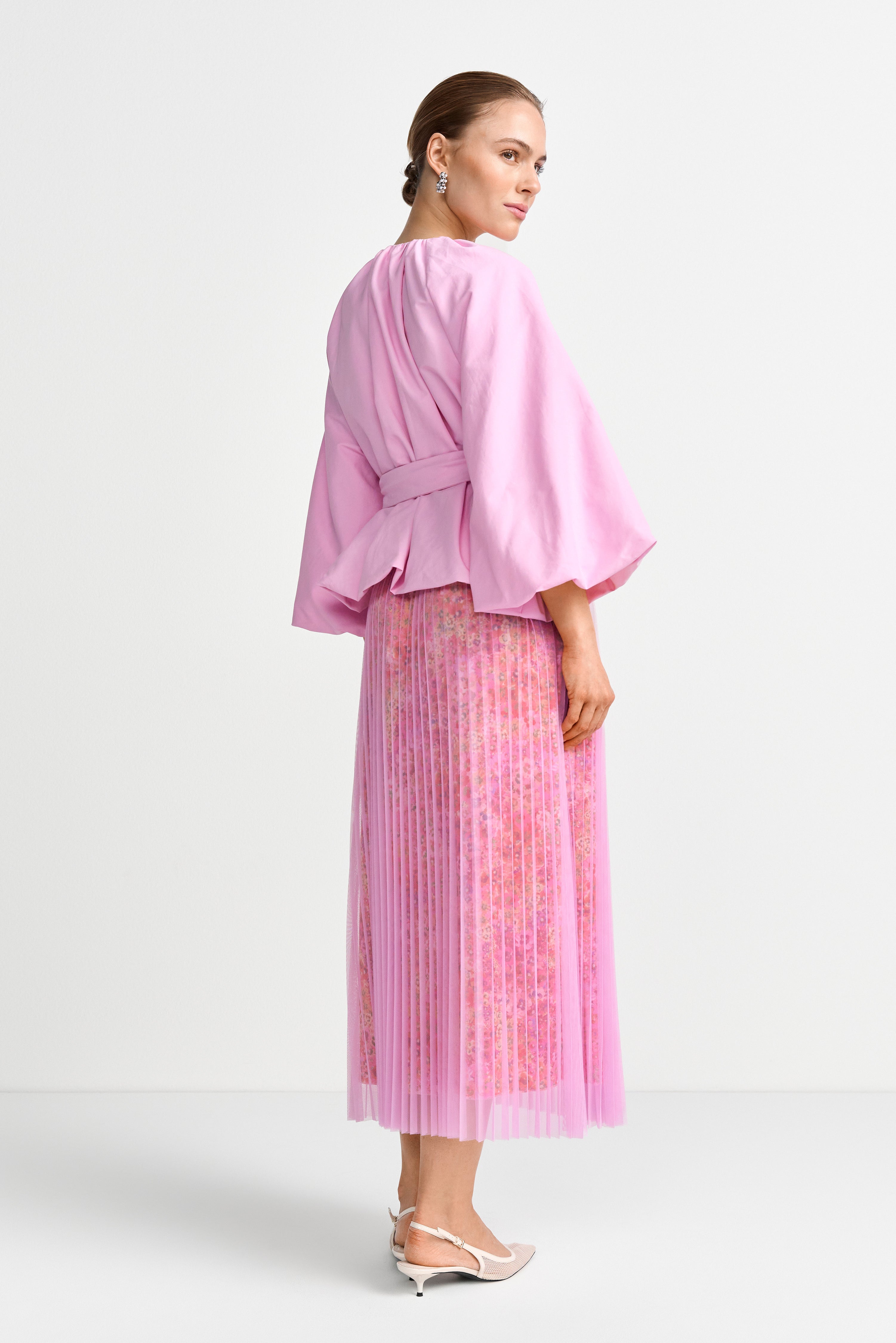 Plissee Rock mit Blumenprint