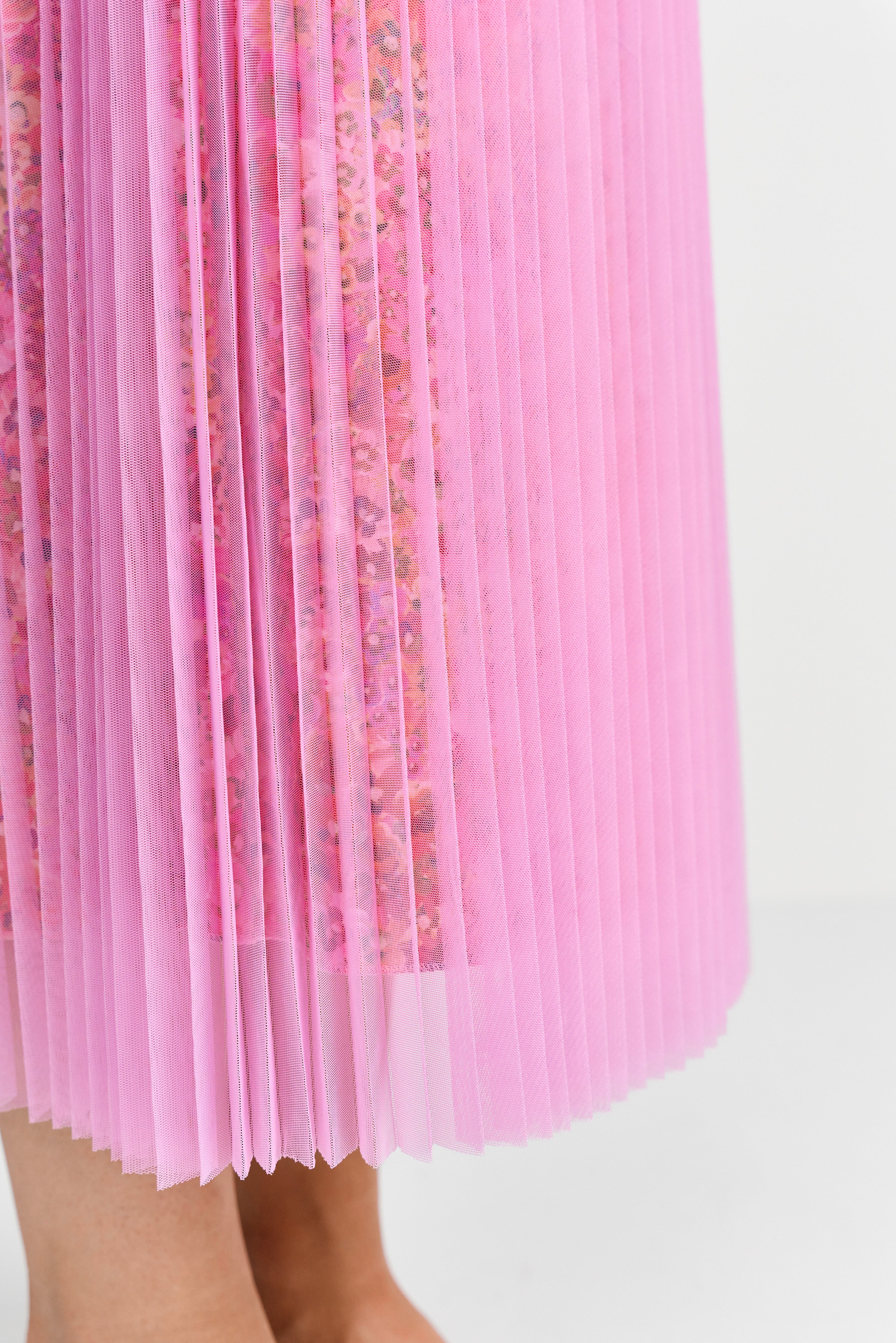 Plissee Rock mit Blumenprint