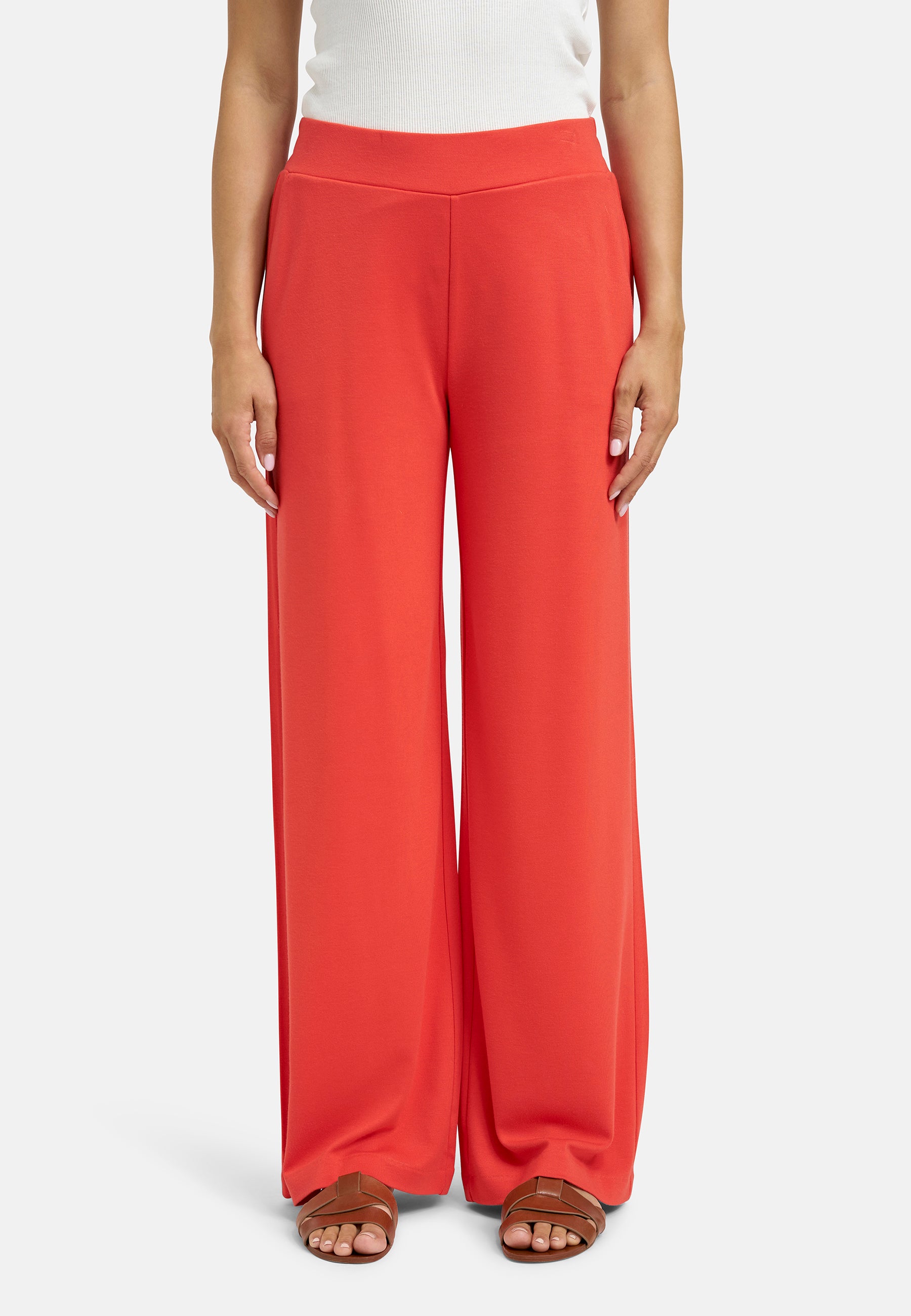 Jersey Wideleg-Hosen mit elastischem Bund