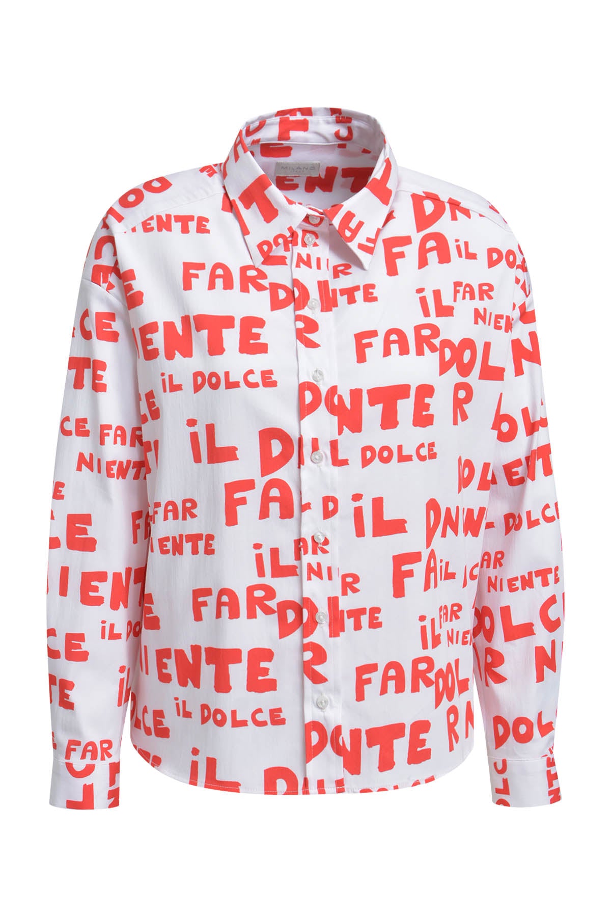 Oversized-Hemdbluse mit Allover-Print