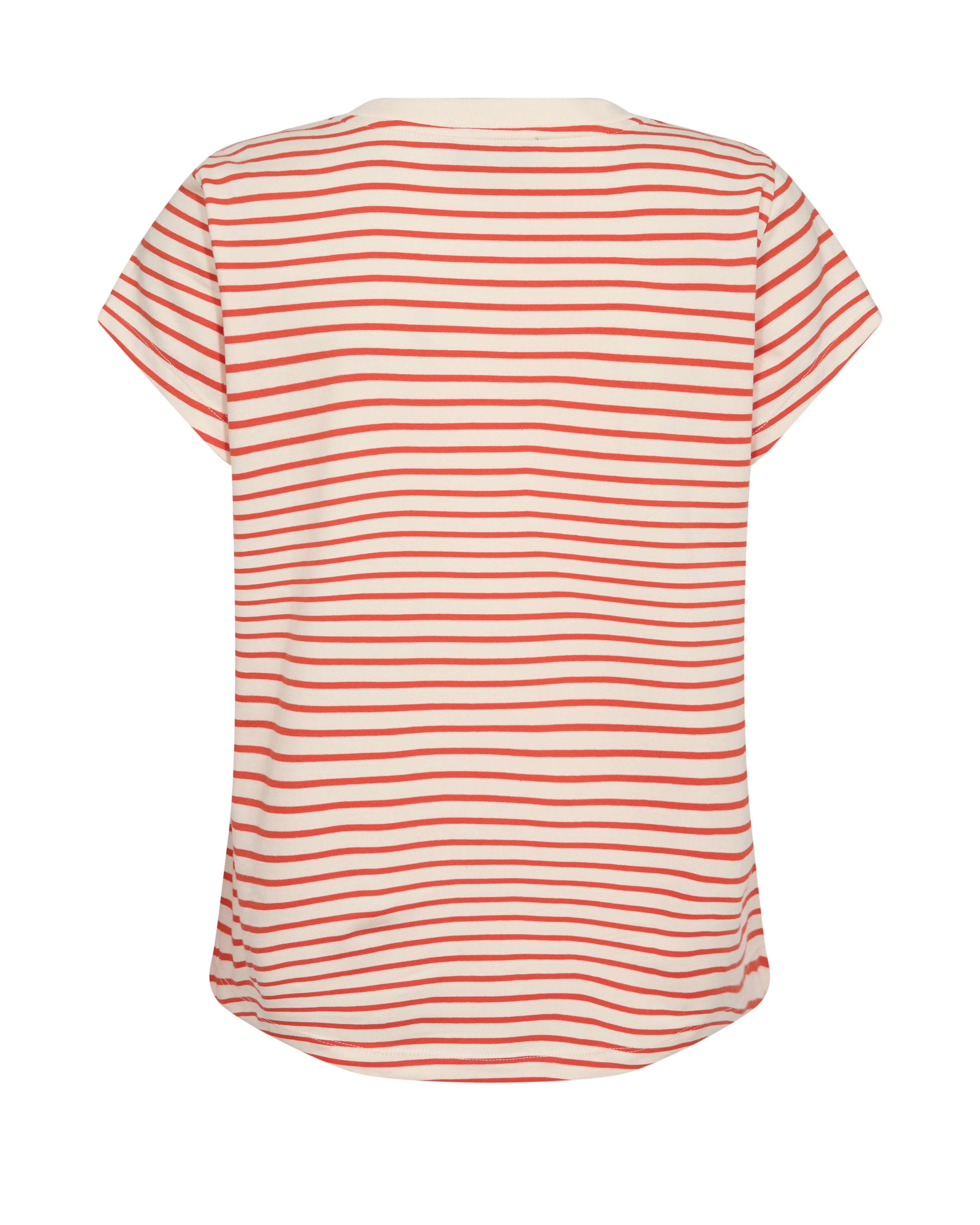 Maritimer Basic-Chic in Rot und Hellbraun mit dem V-Neck Streifen-Shirt