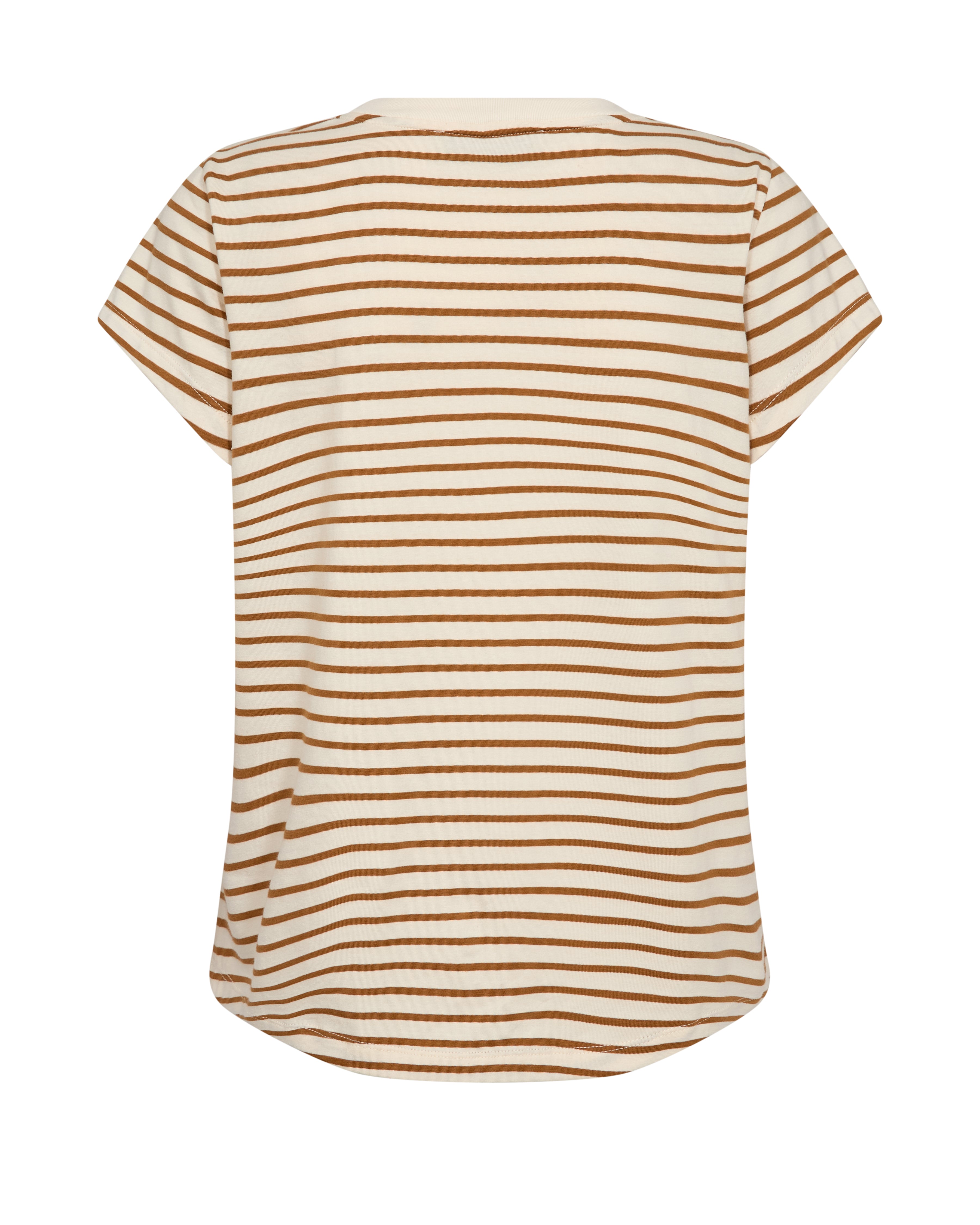 Maritimer Basic-Chic in Rot und Hellbraun mit dem V-Neck Streifen-Shirt