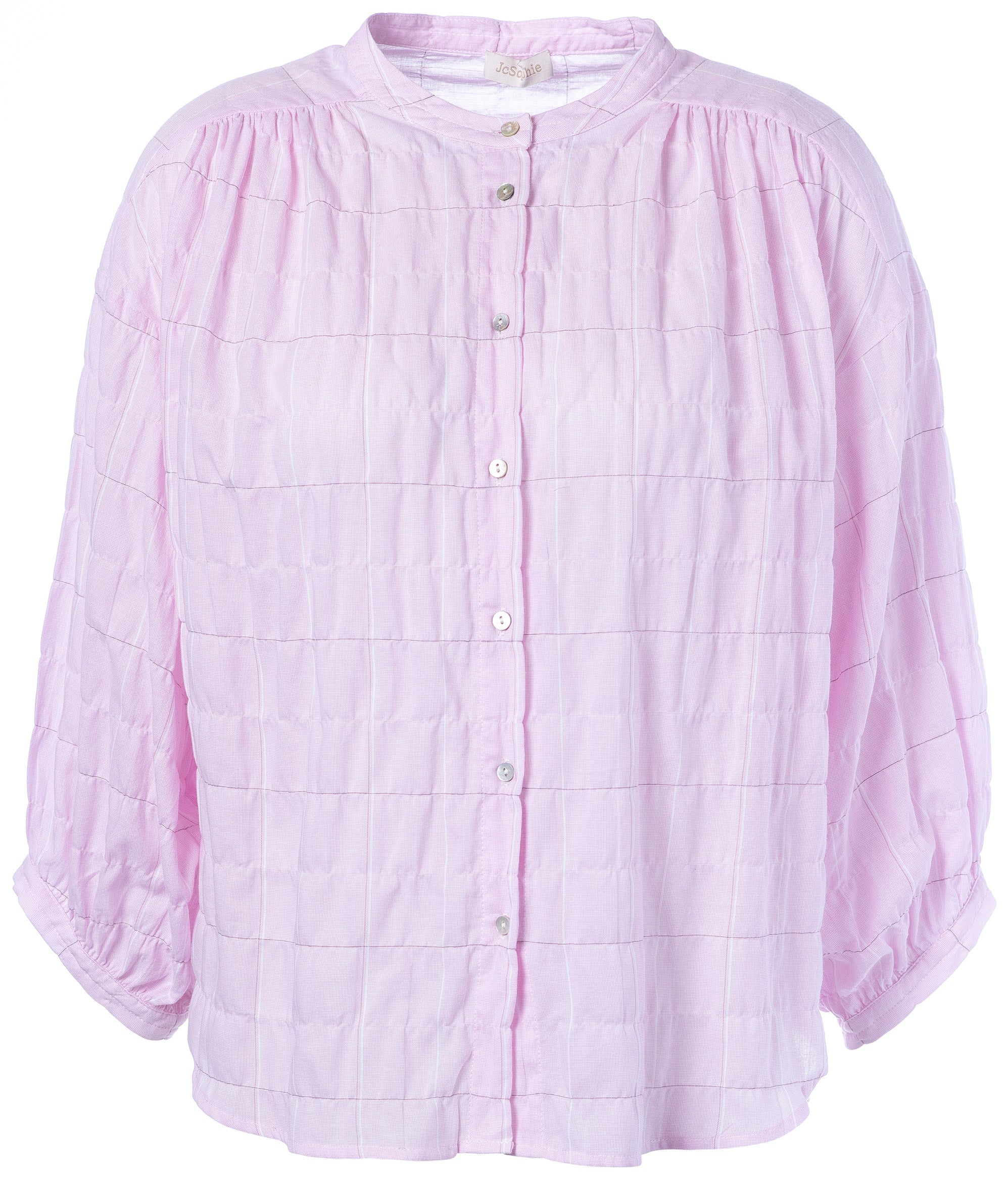 Luftige Struktur-Bluse in zartem Rosa