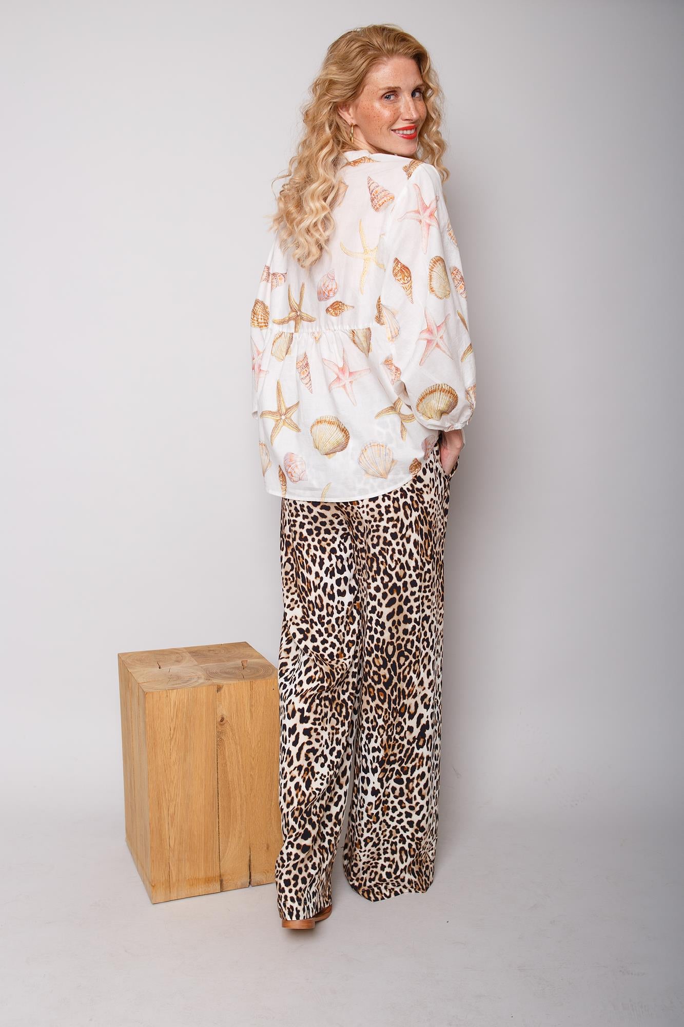 Bluse mit sommerlichem Muschel-Print