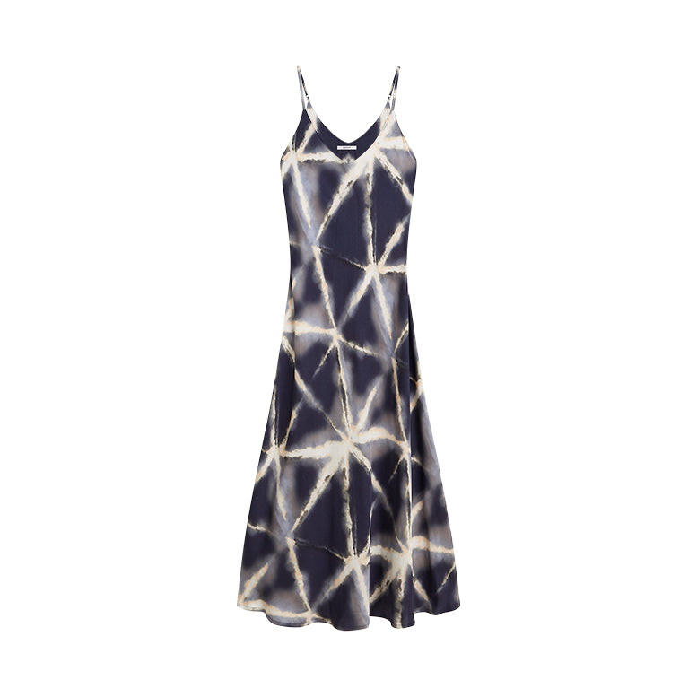 Dein glänzendes Maxi-Slipdress in Batik-Optik
