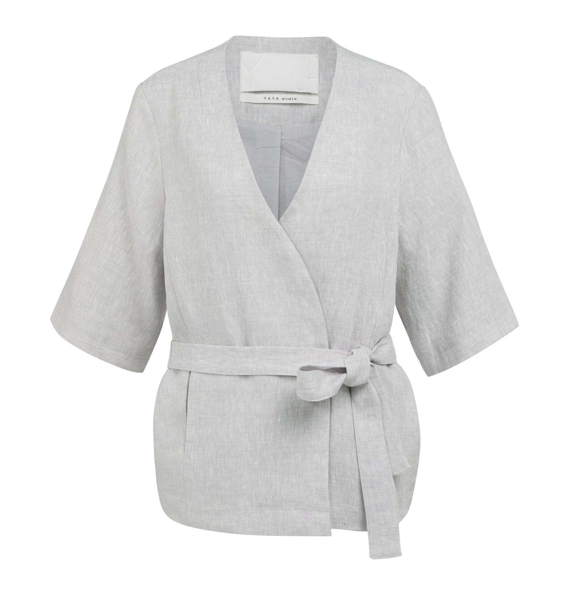 Die luftige Wickeljacke aus reinem Leinen
