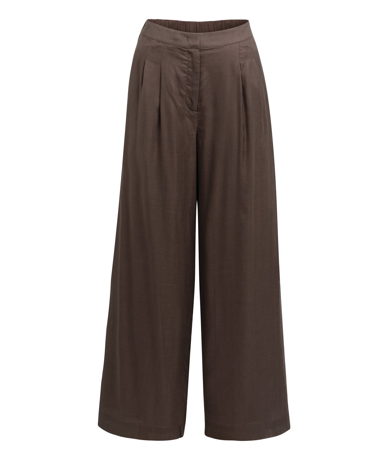 Die fließende Wide-Leg-Hose in Braun und Hellgrau
