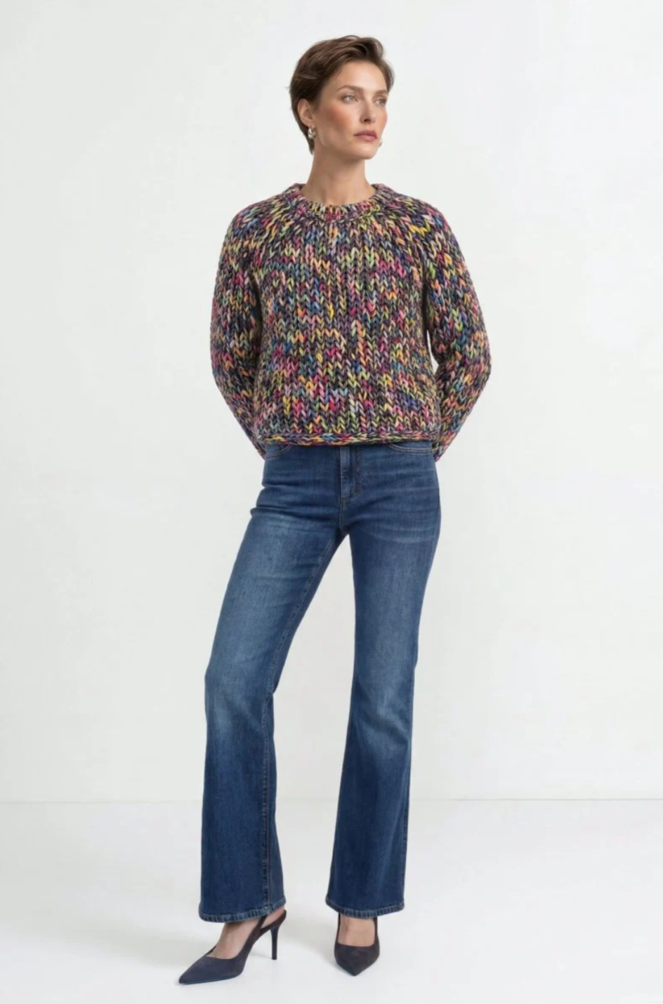 Farbenfroher Strickpullover