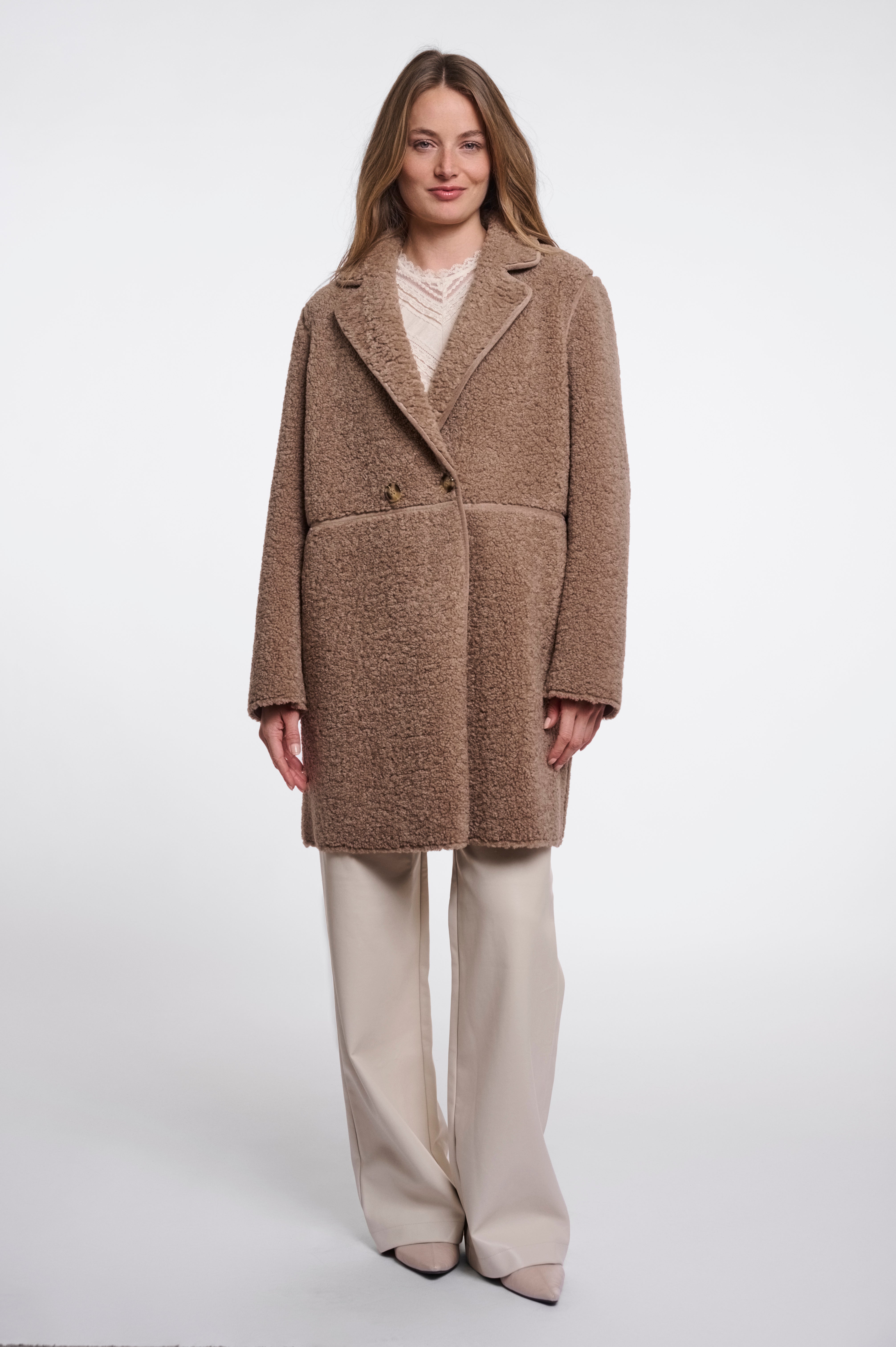 Wendemantel Juna in Bouclé- und Velours-Optik