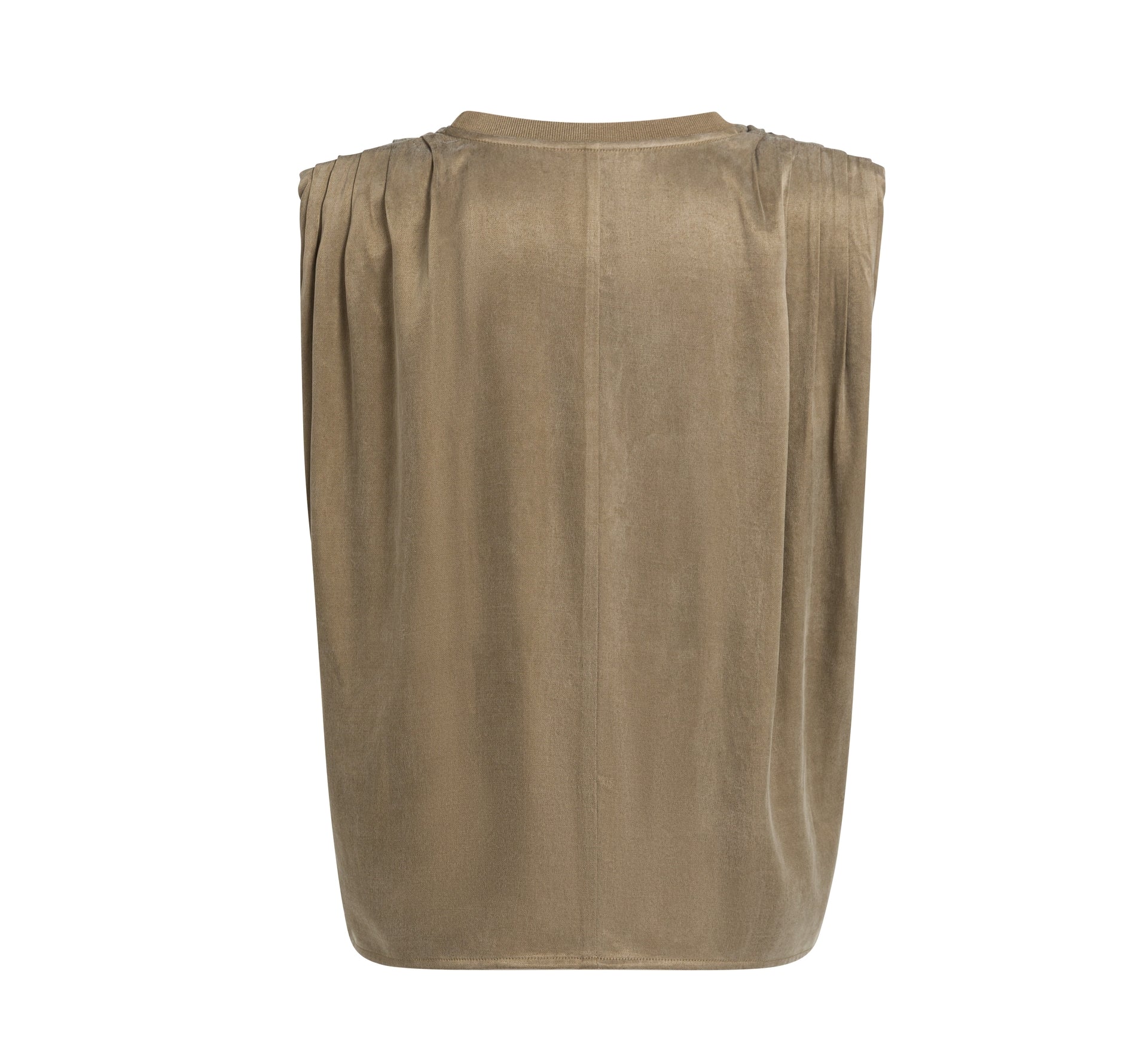 Elegantes Satin-Top mit markanten Schulterfalten