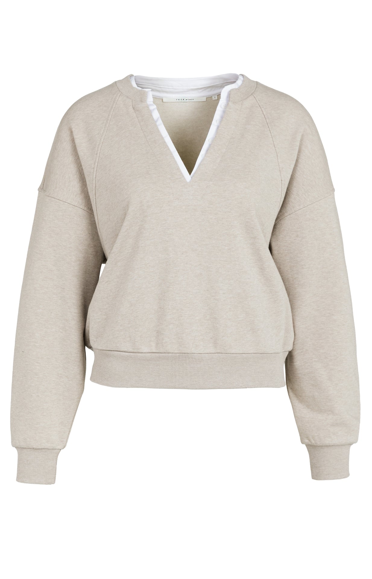 Oversized-Sweatshirt mit Kontrast-Kragen