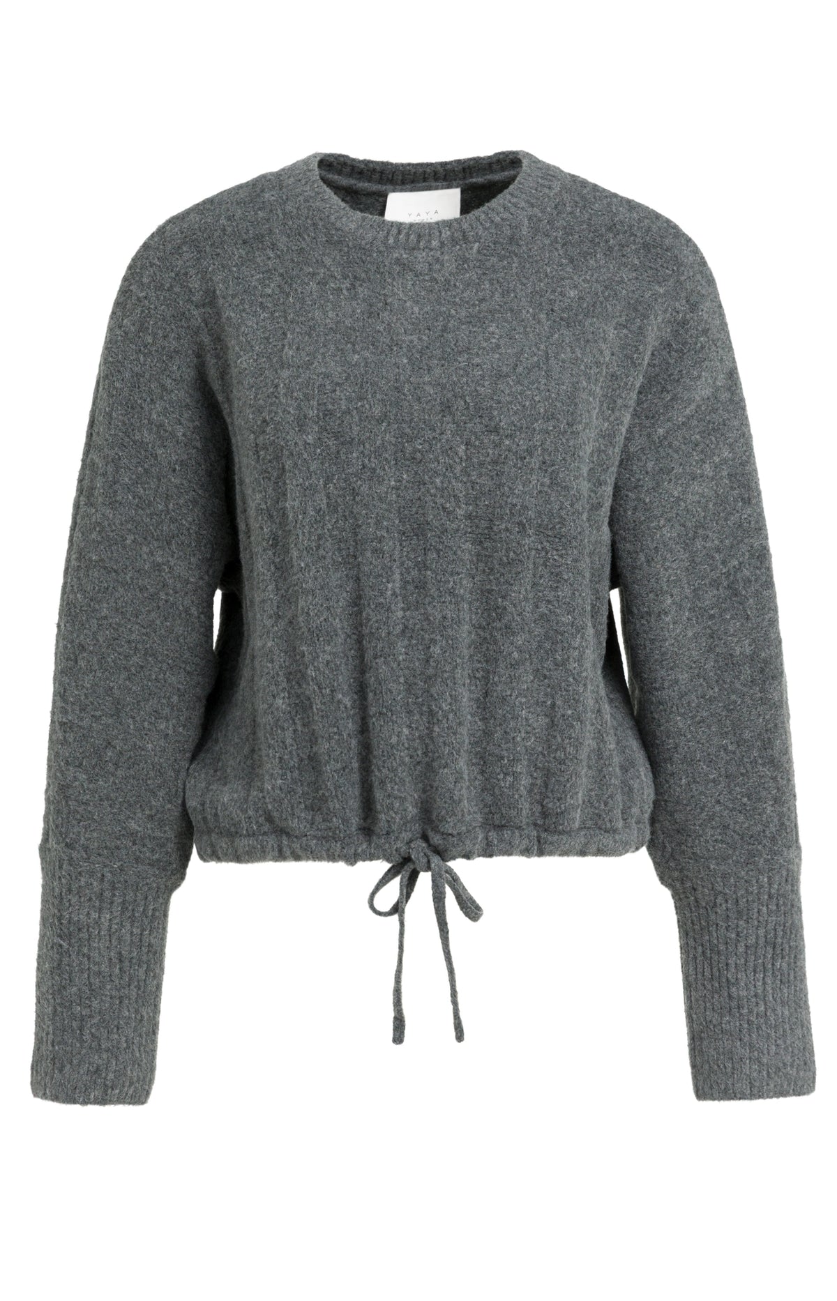 Der Feinstrickpullover mit Kordelzug