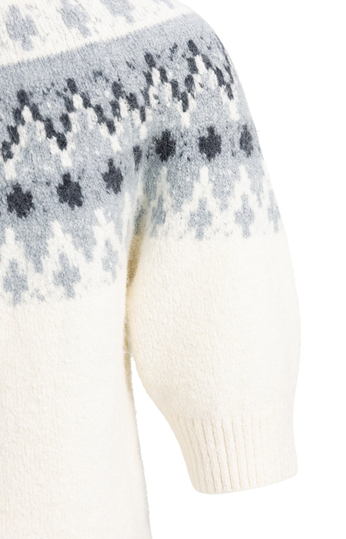 Der Jacquard-Pullover mit halblangem Ärmel