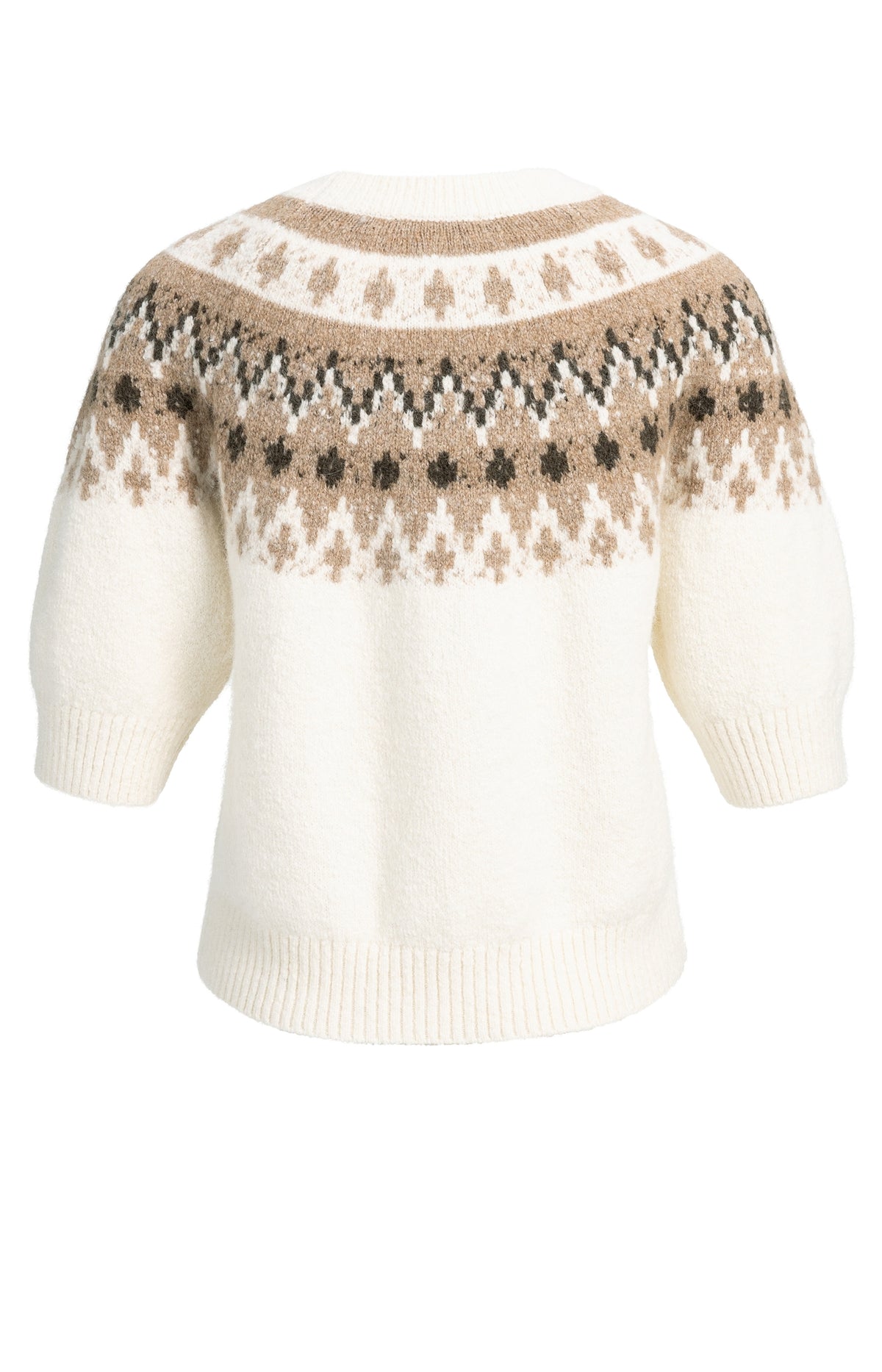 Der Jacquard-Pullover mit halblangem Ärmel
