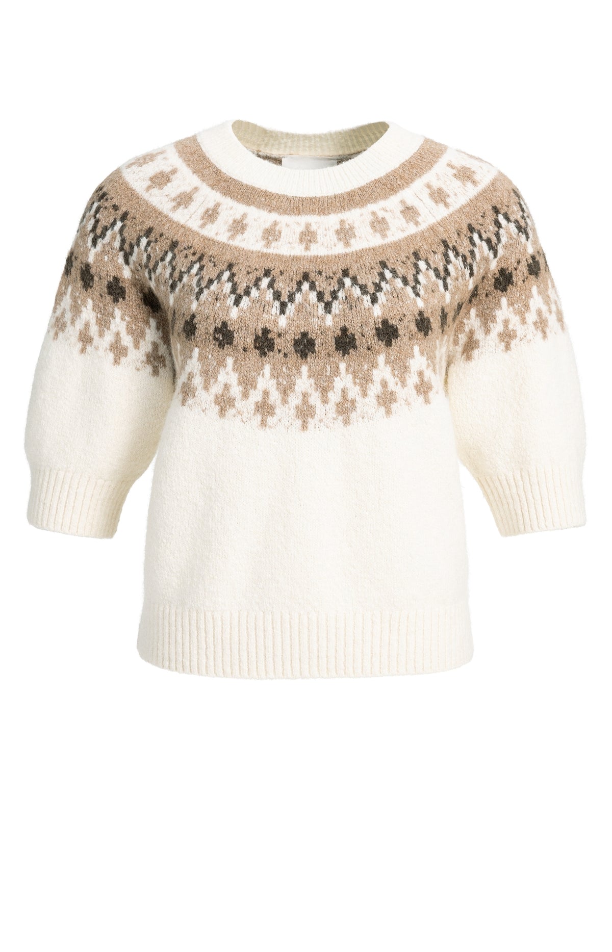 Der Jacquard-Pullover mit halblangem Ärmel
