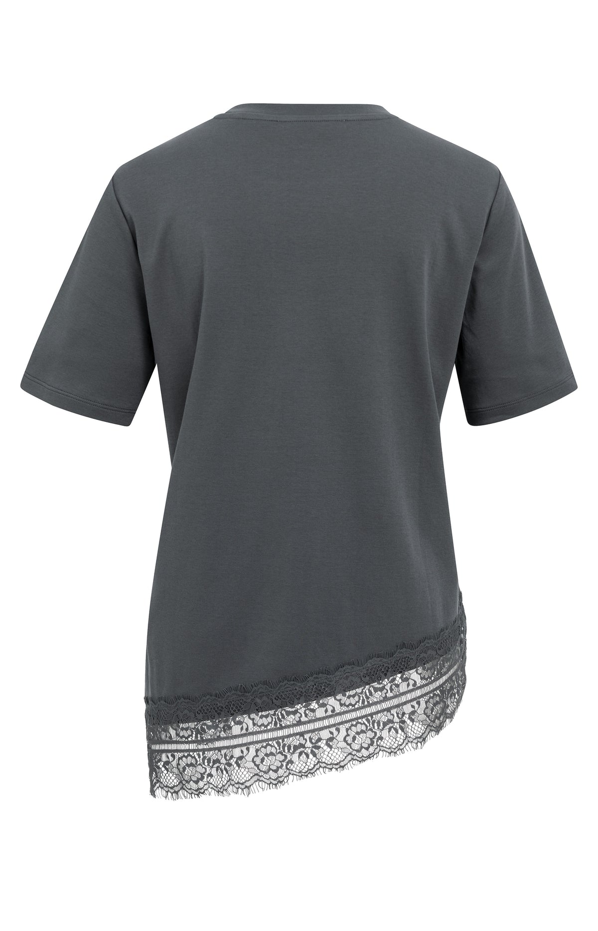 Das Jersey-T-Shirt mit Spitzenborte