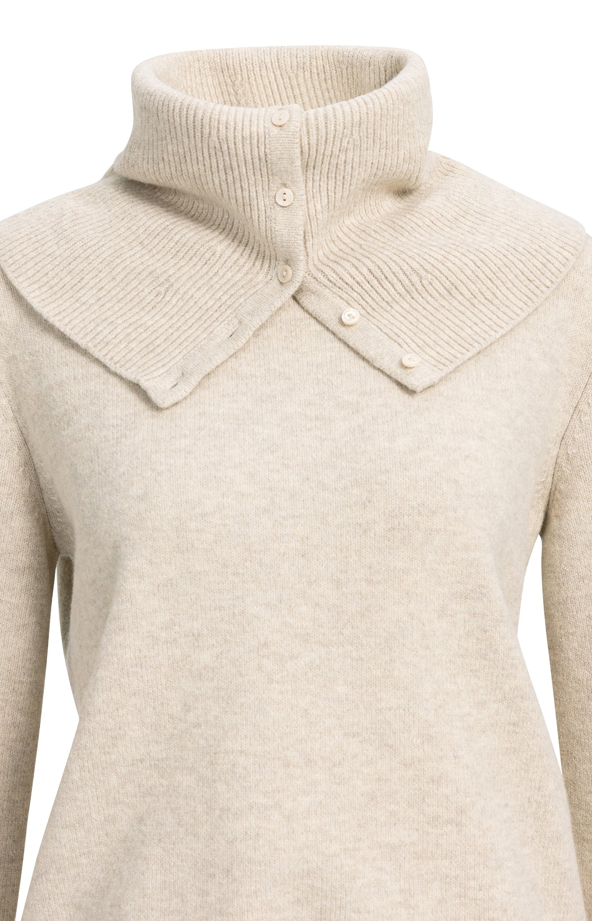 Der Feinstrickpullover mit abnehmbarem Kragen