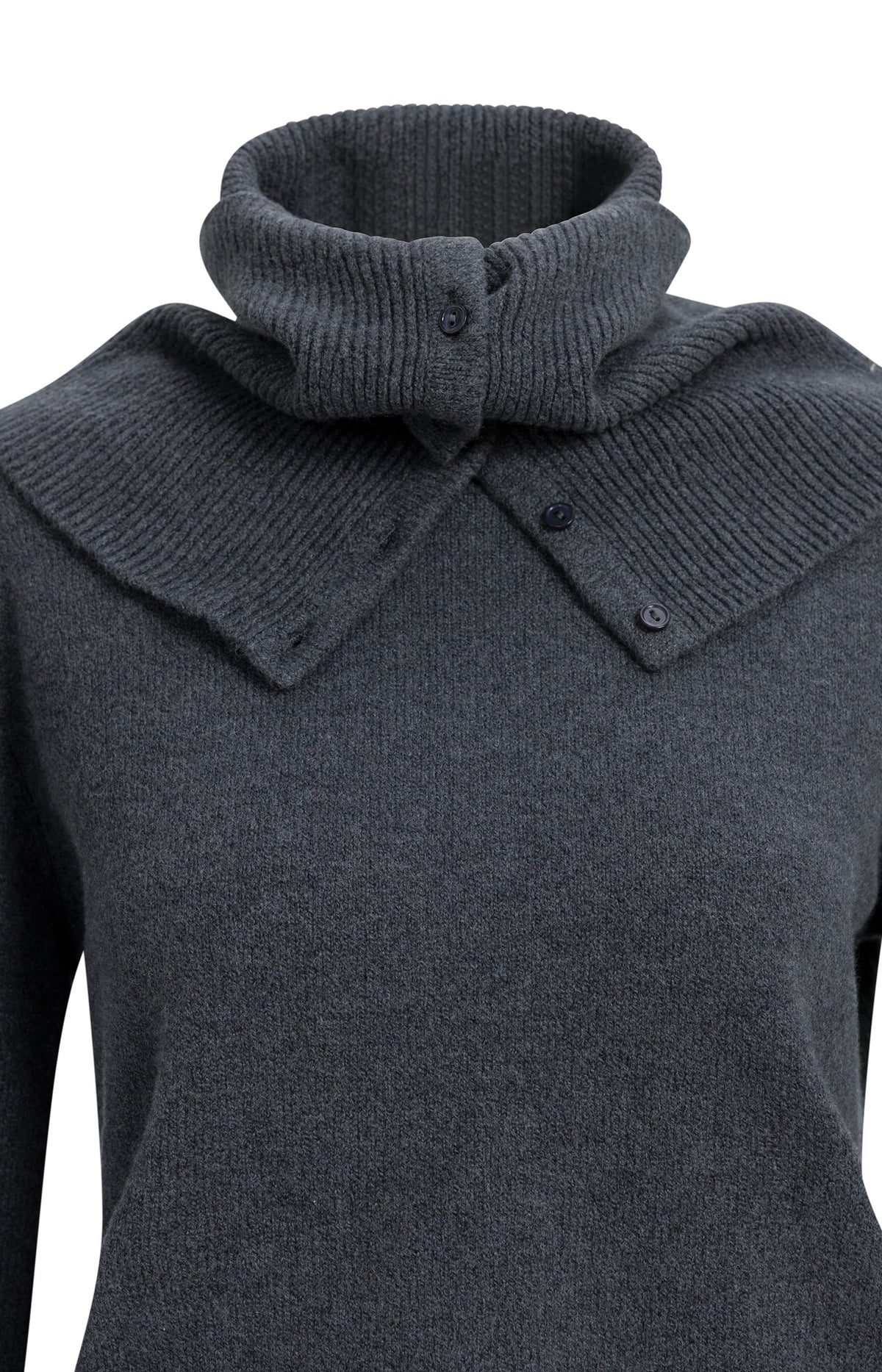 Der Feinstrickpullover mit abnehmbarem Kragen