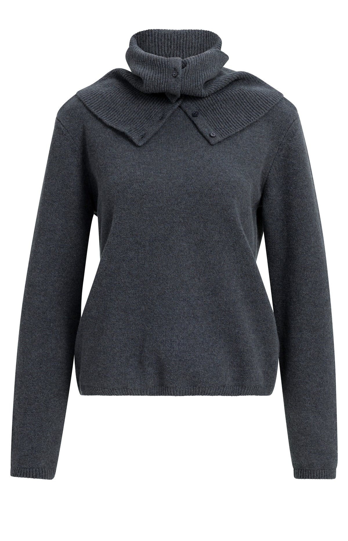 Der Feinstrickpullover mit abnehmbarem Kragen