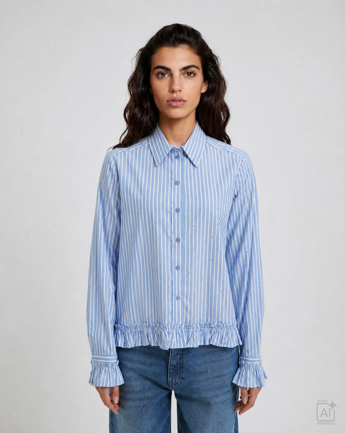 Die Hemdbluse mit Volants