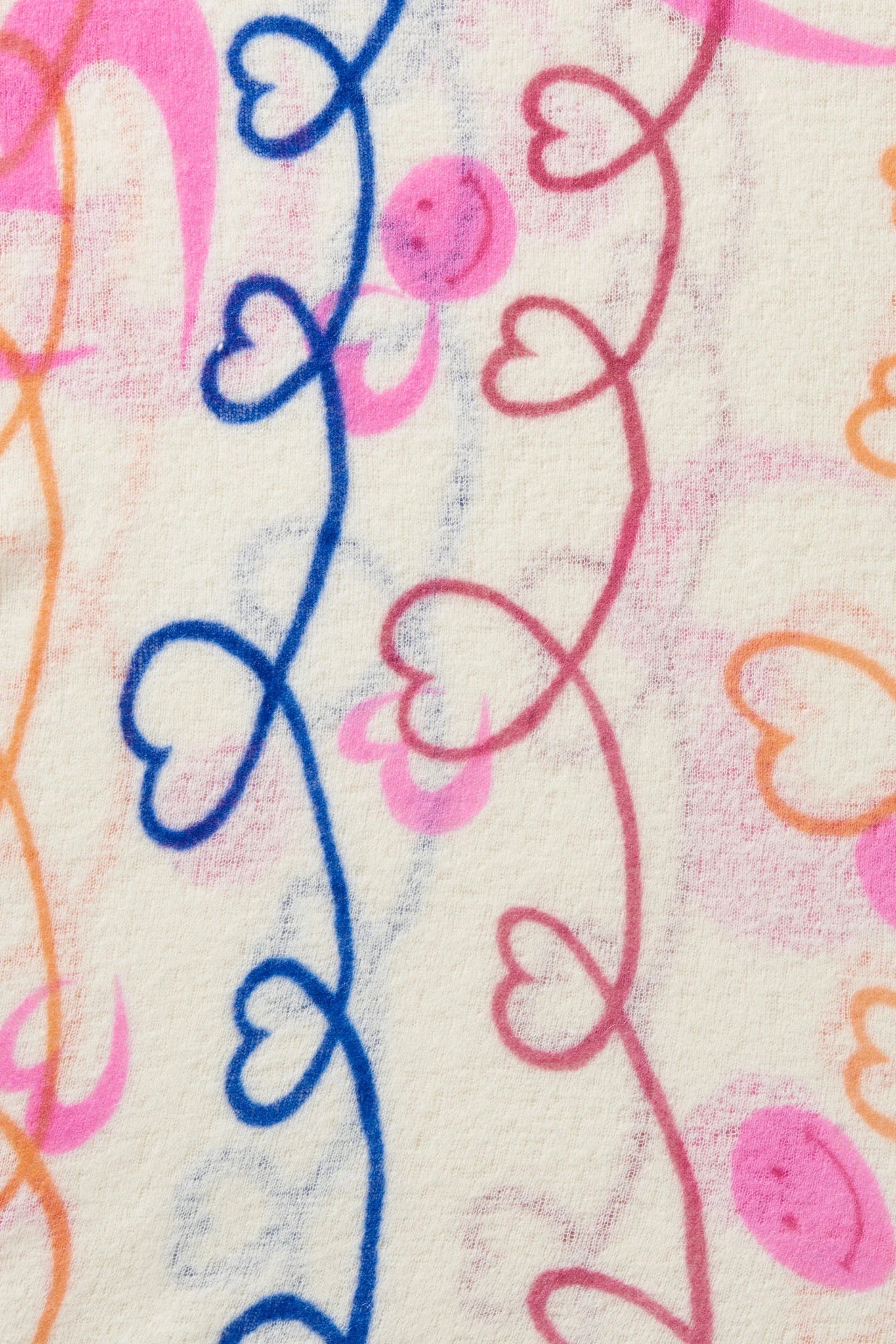 Cashmere Schal Herz and Smily Natural-Royal Blue