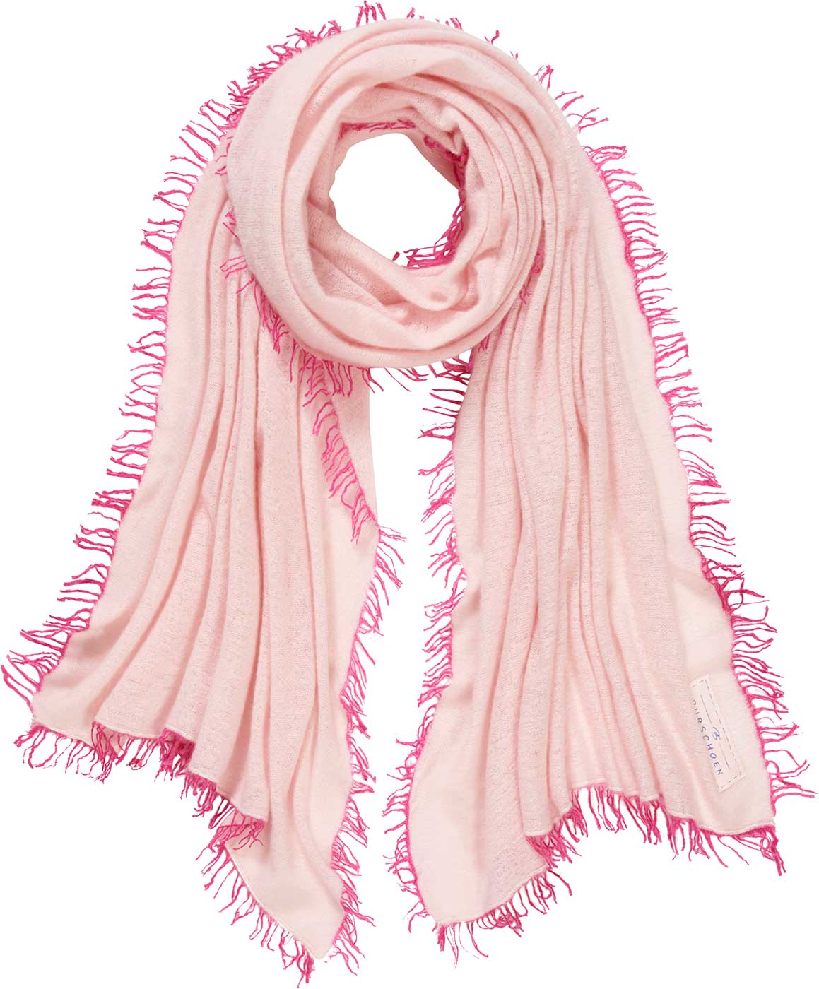 Cashmere Schal Puder Rose Fransen Pink