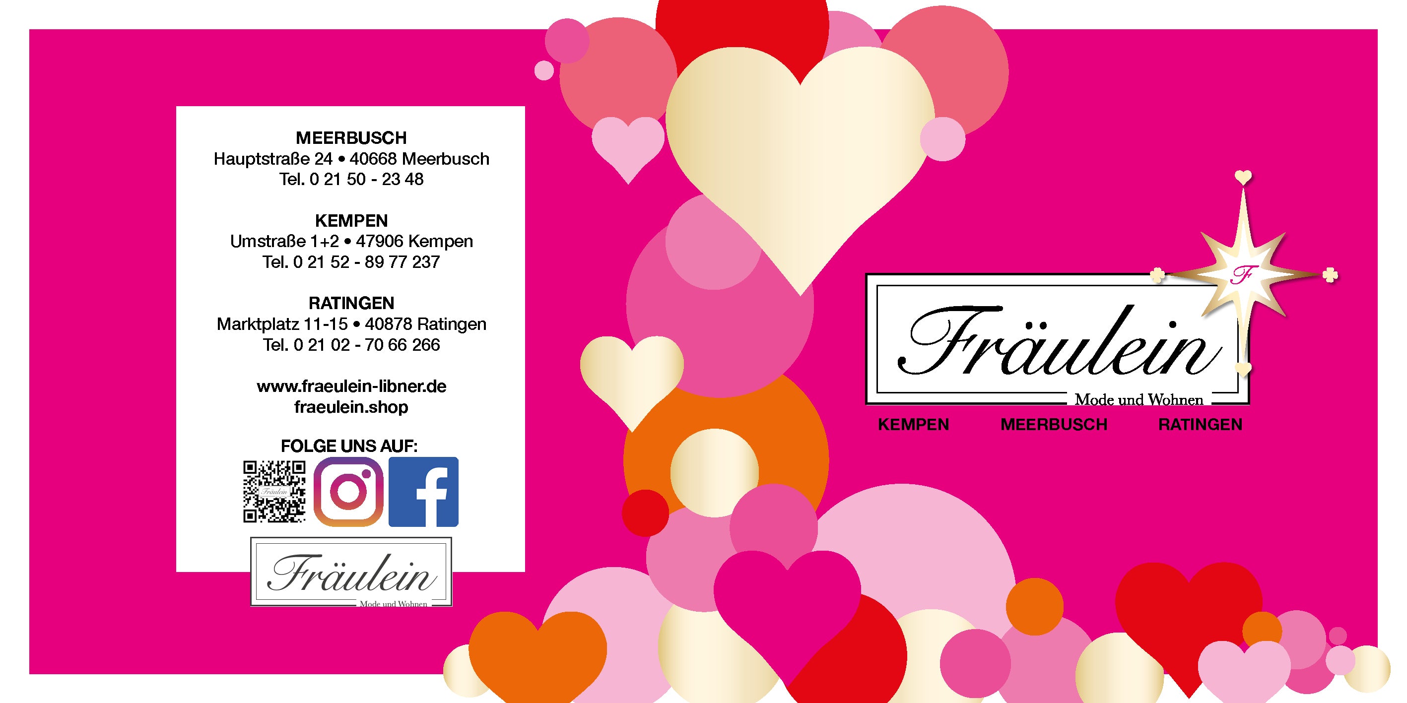 30,- Euro - Geschenkgutschein FRÄULEIN Mode und Wohnen