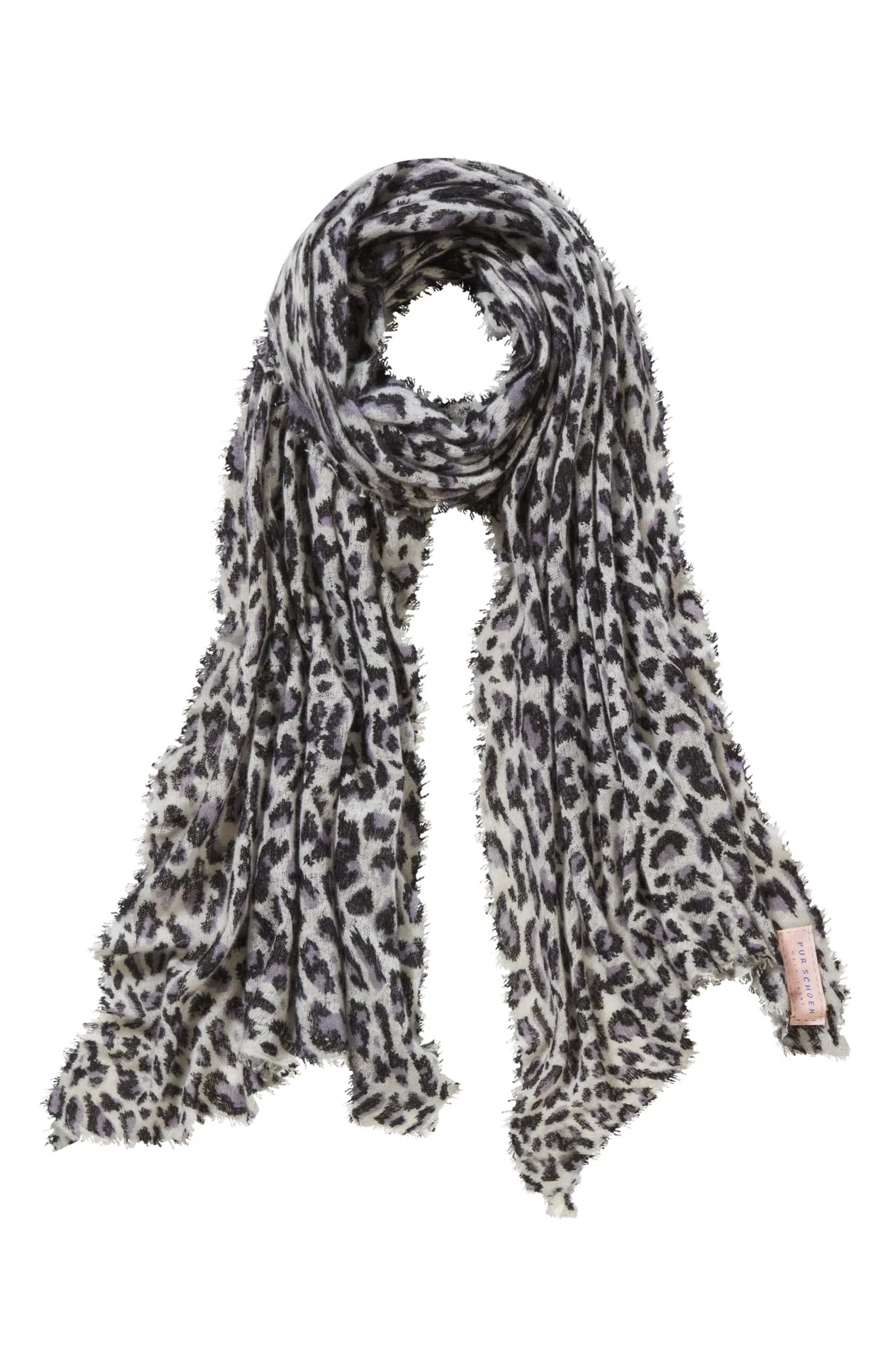 Cashmere Schal Leo Black-Grey