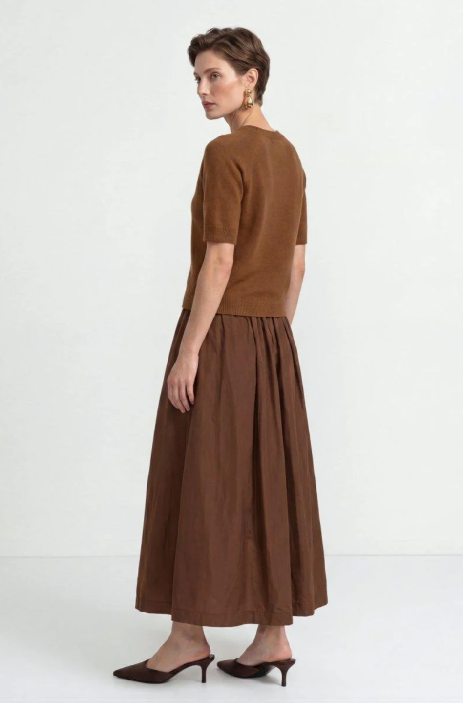 Strickshirt in warmem Bronzeton