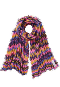 Cashmere Schal Chevron Blackberry-Rose