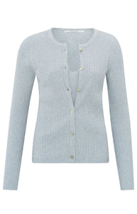 Gerippter Cardigan im Lagenlook mit Knopfdetails