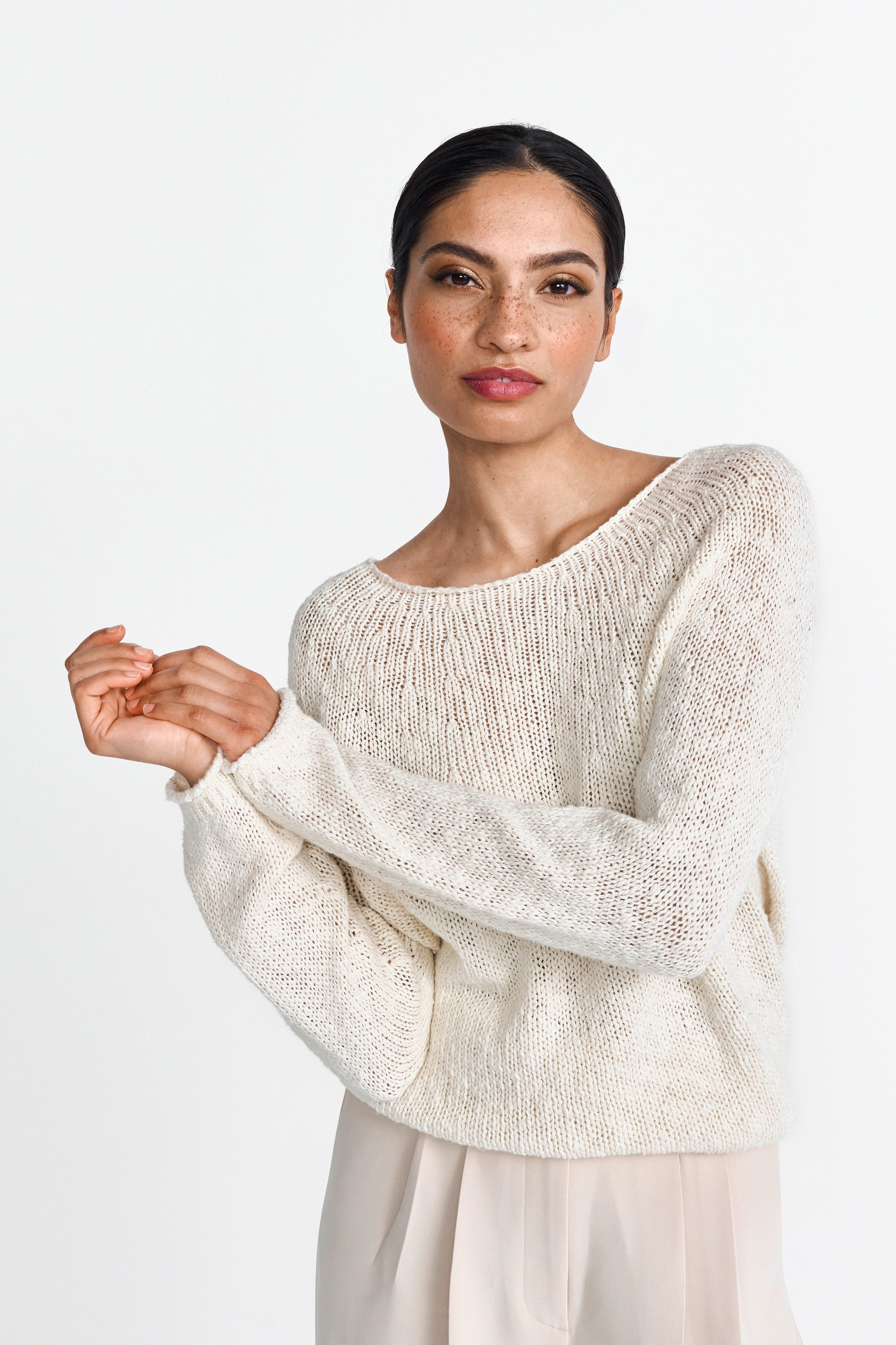Strickpullover mit Rundhalsausschnitt