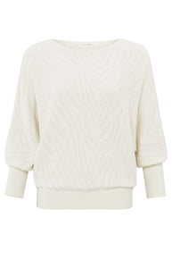 Jacquard-Pullover mit U-Boot-Ausschnitt