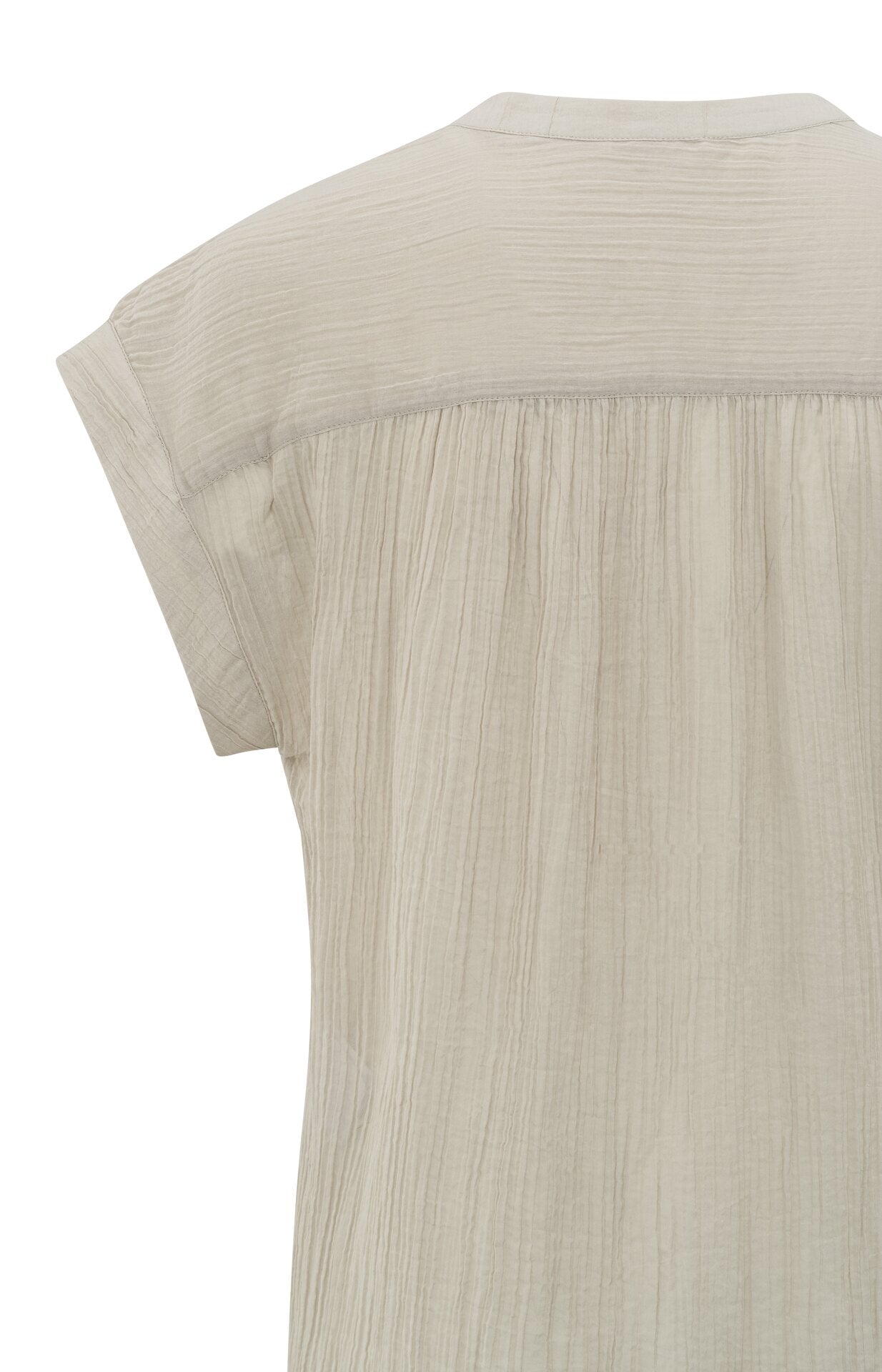 Fließende Bluse mit Polokragen und Flügelärmeln