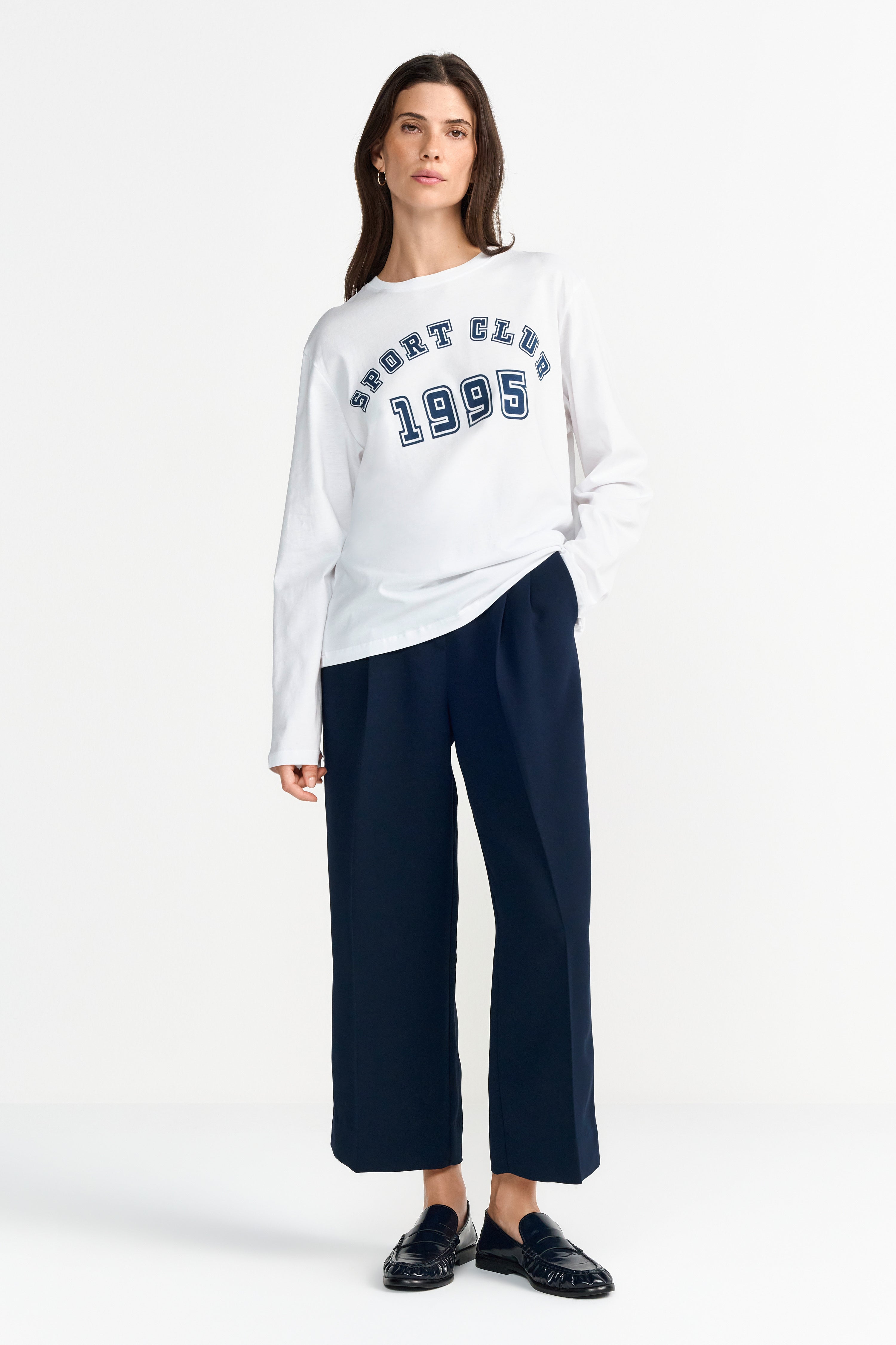 Langarmshirt mit  "Sport Club" Print