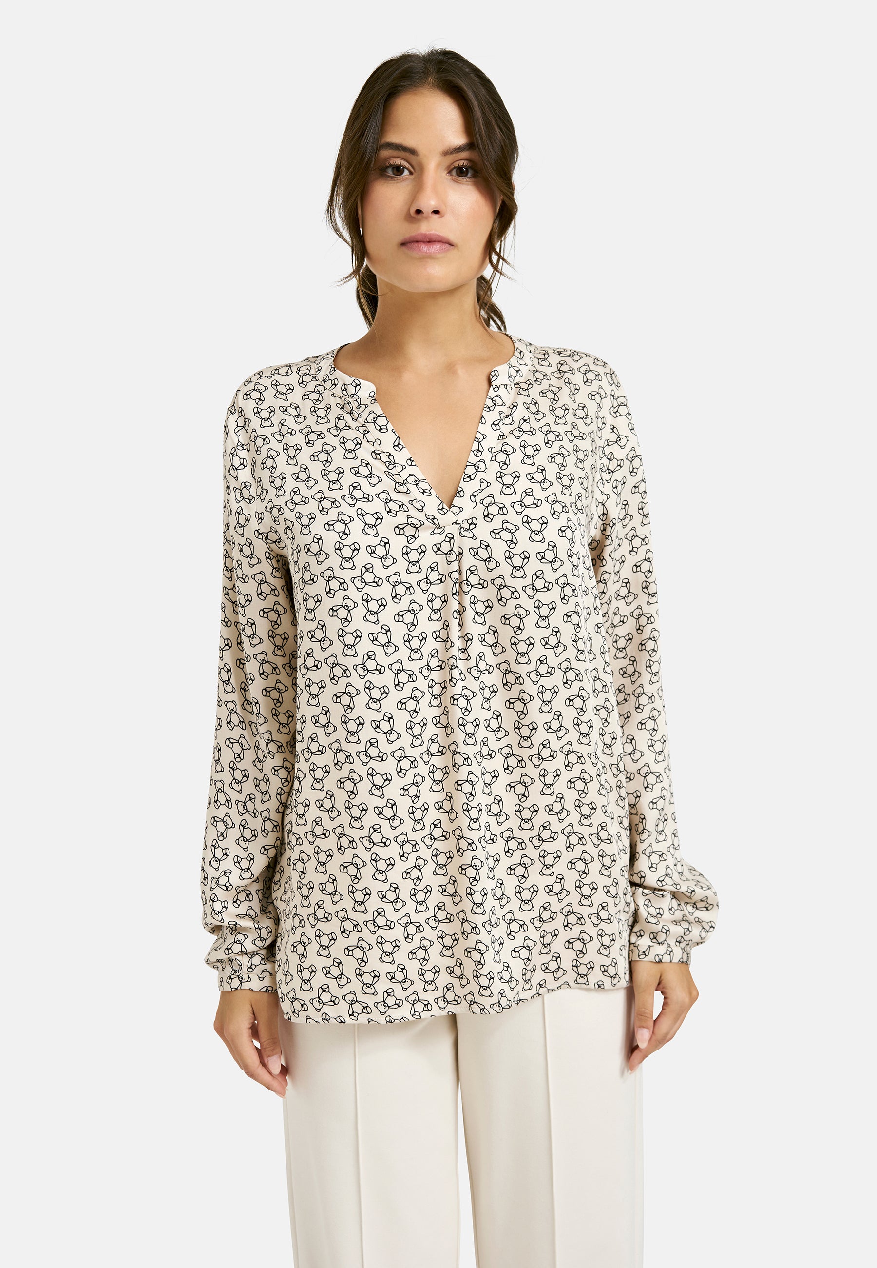Bluse mit Bär Print
