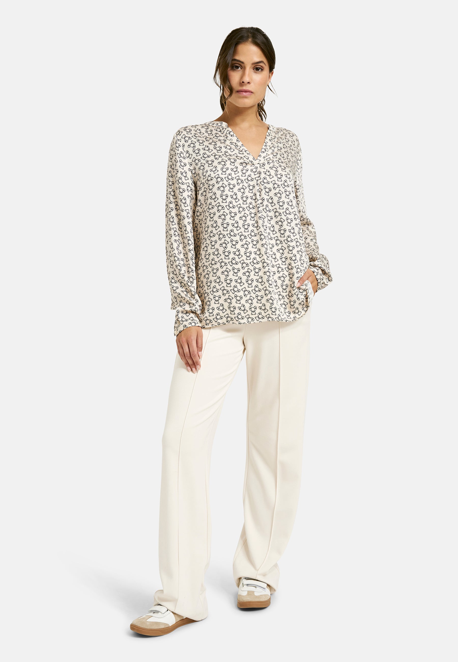 Bluse mit Bär Print