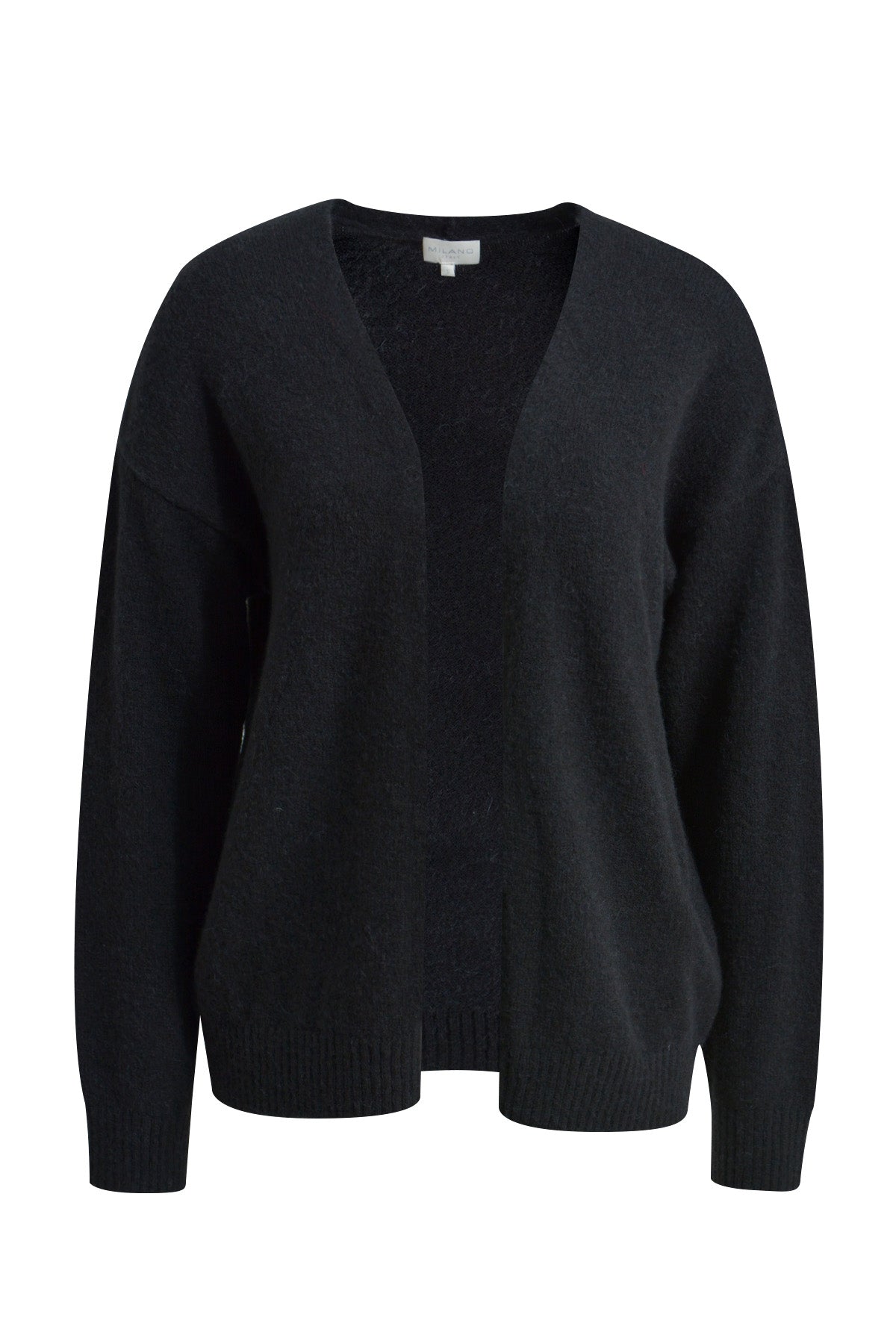 Offene Strickjacke mit übergroßen Schultern