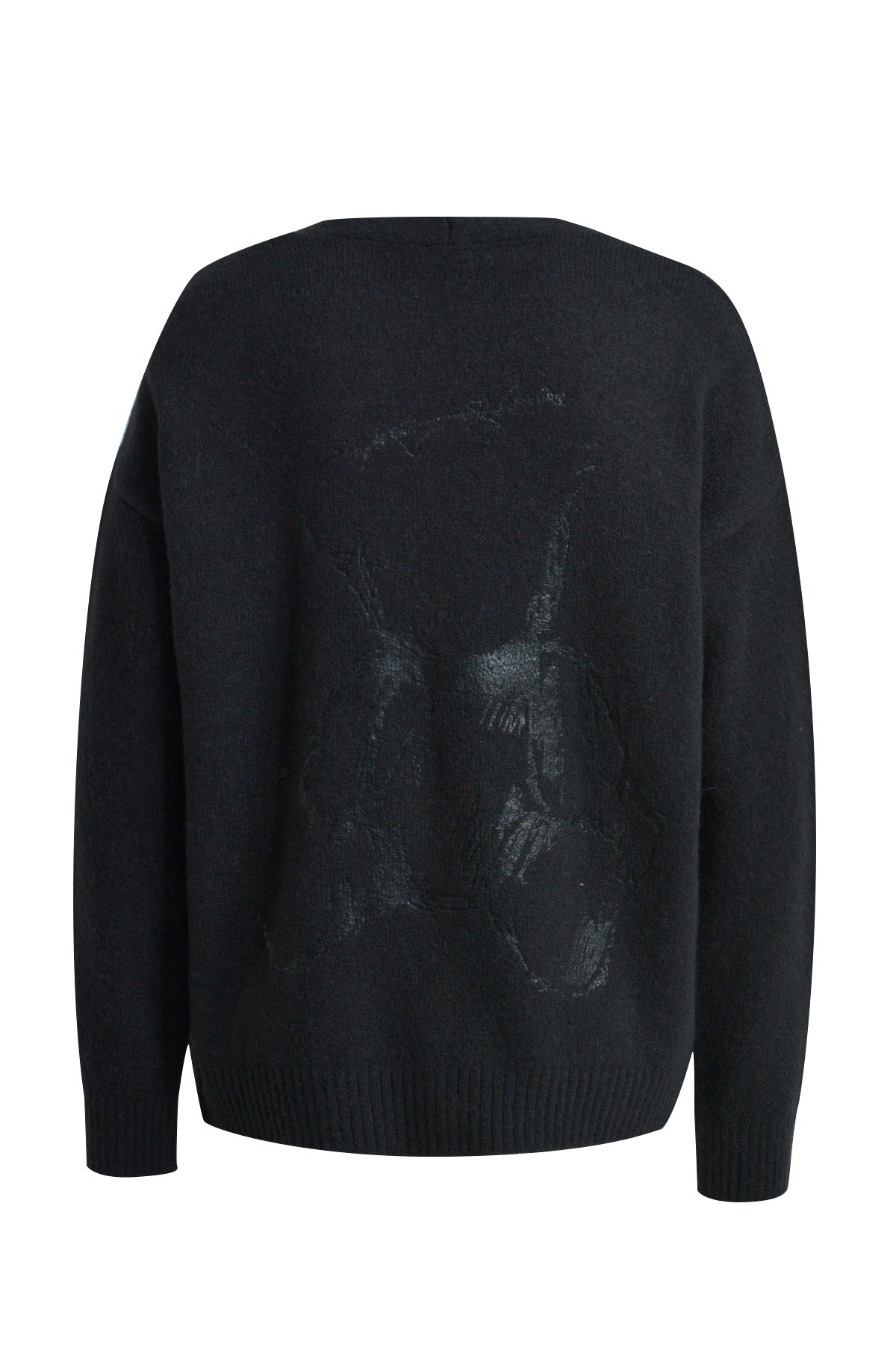 Offene Strickjacke mit übergroßen Schultern