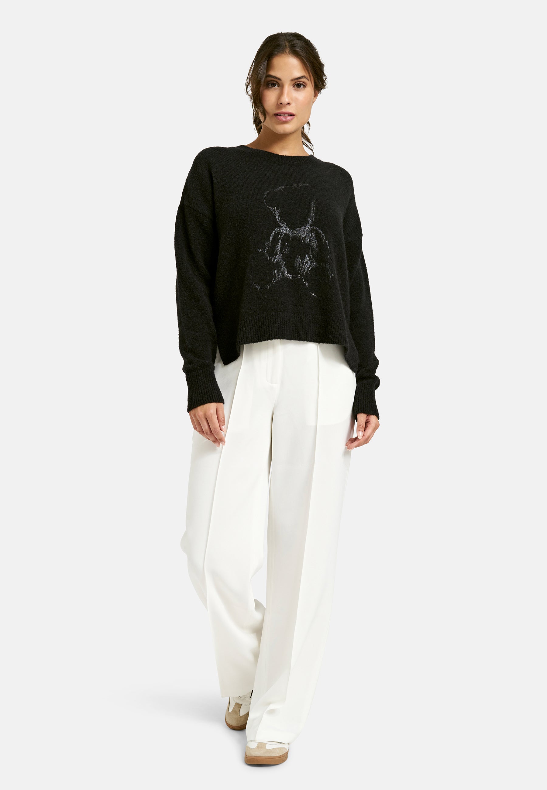 Oversize Pullover mit Bären Druck