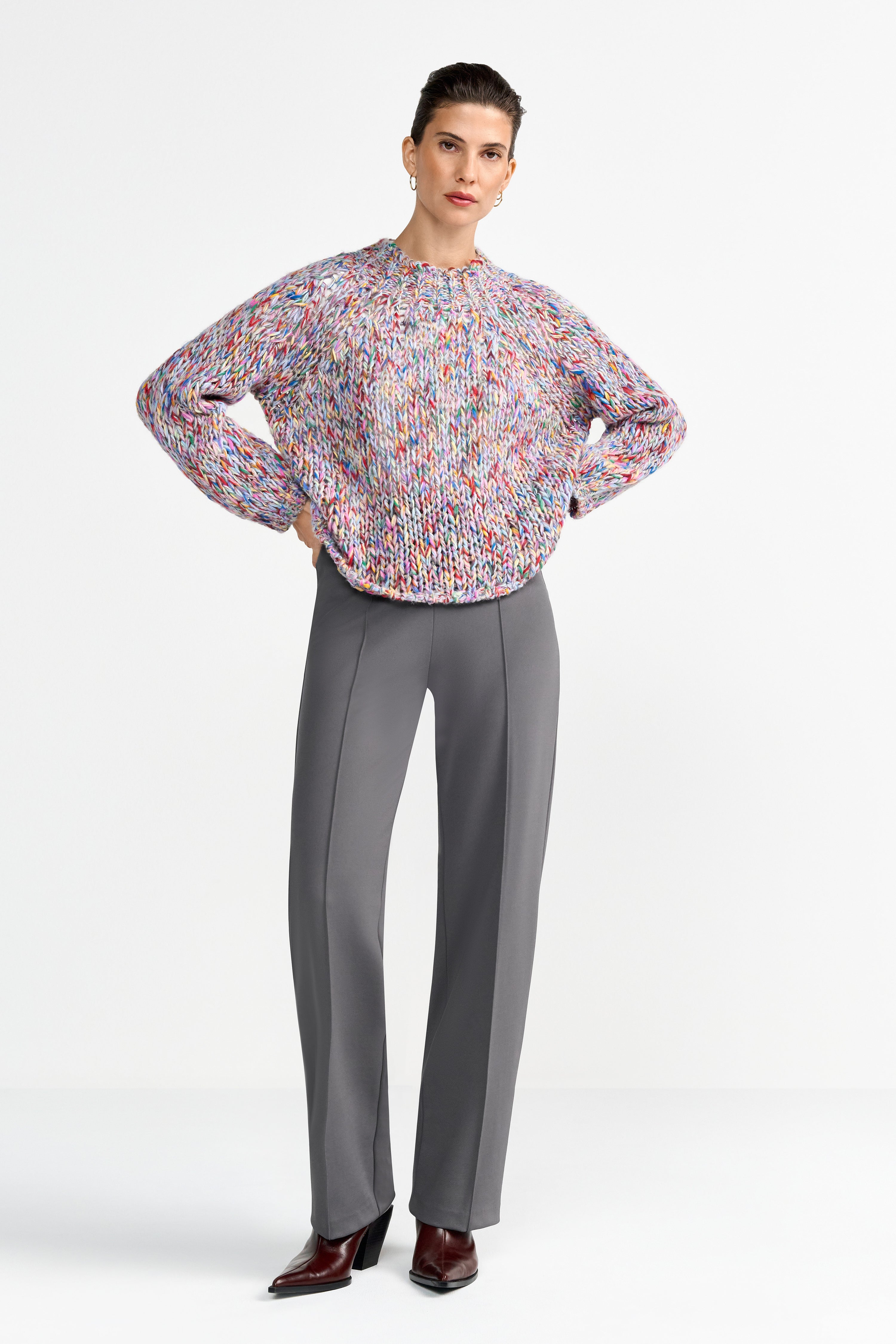Bunter Grobstrickpullover