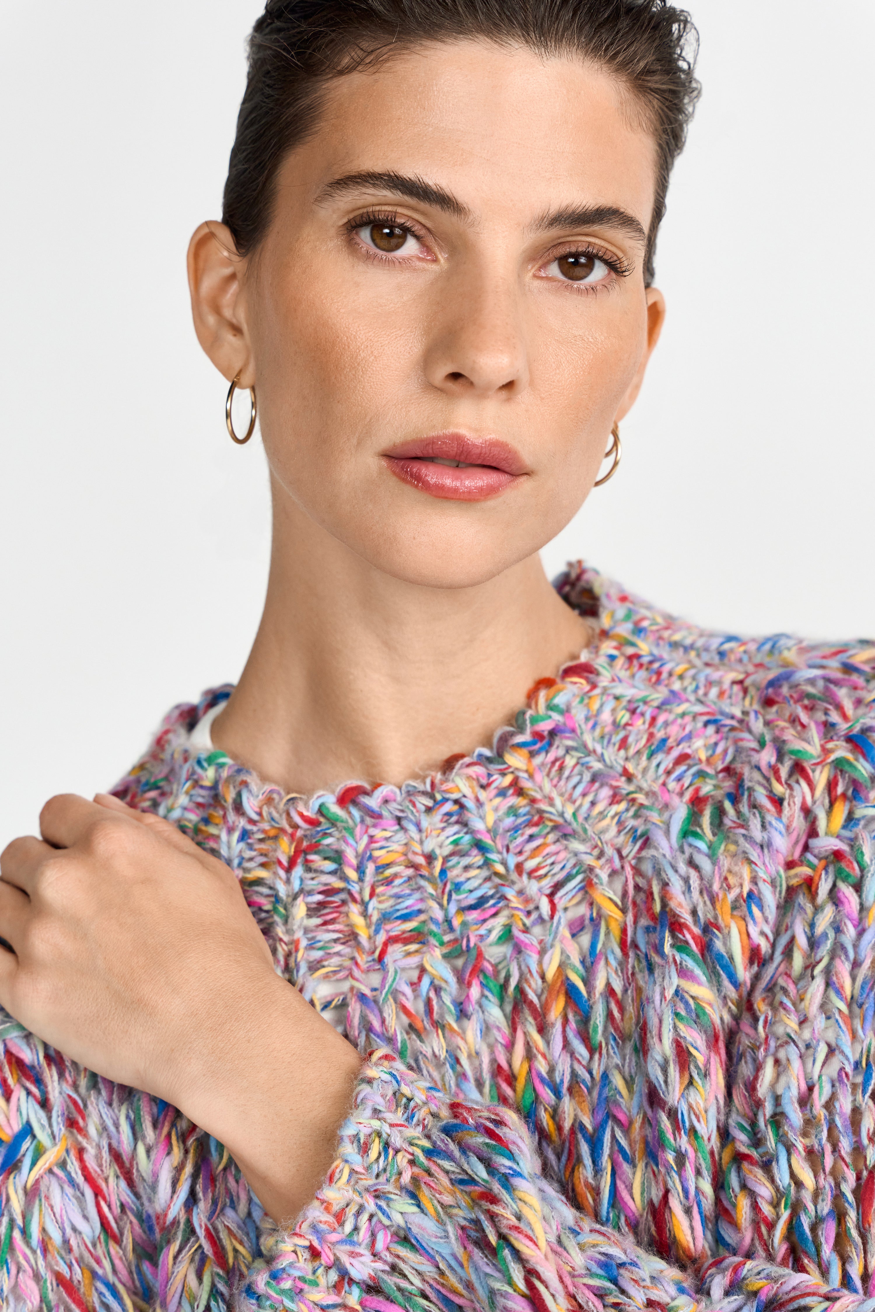 Bunter Grobstrickpullover