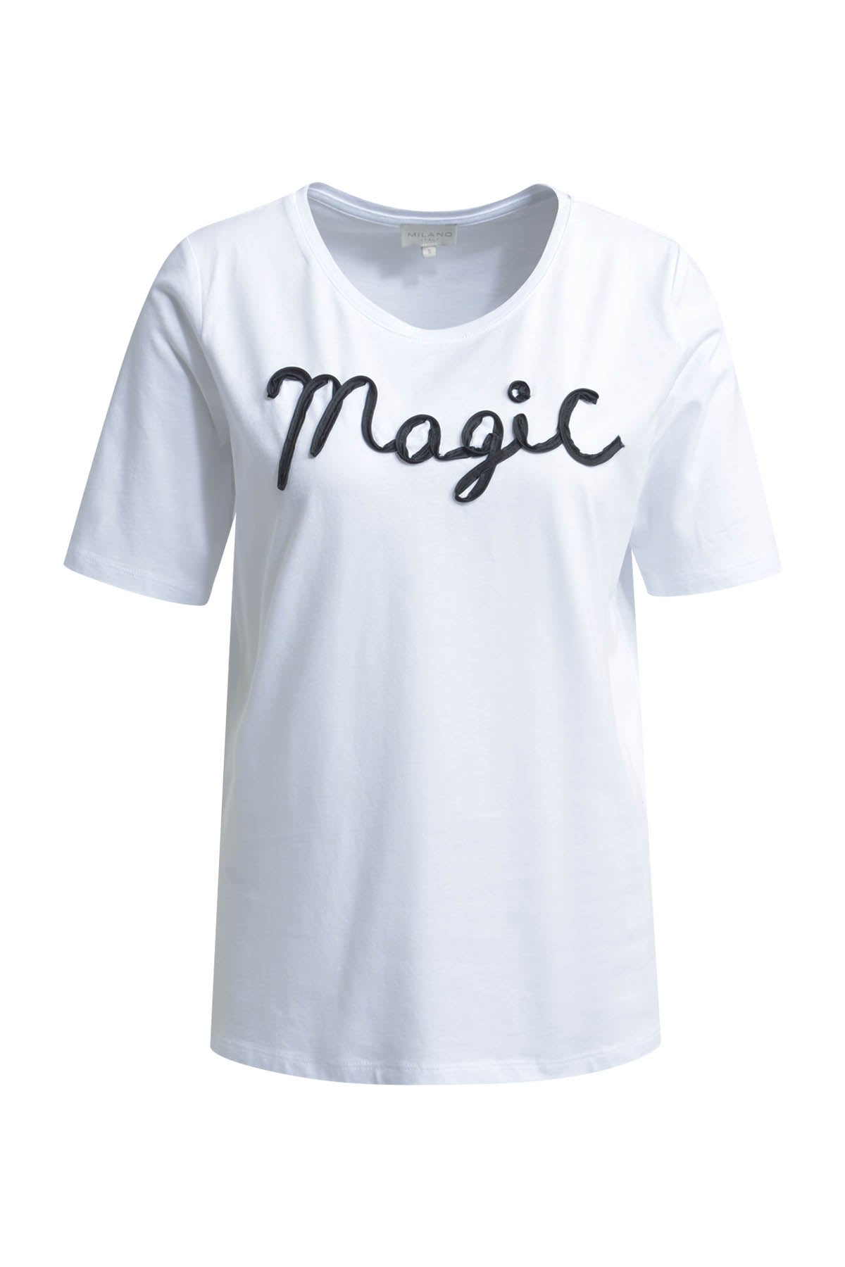 Rundhals-T-Shirt mit Schriftzug