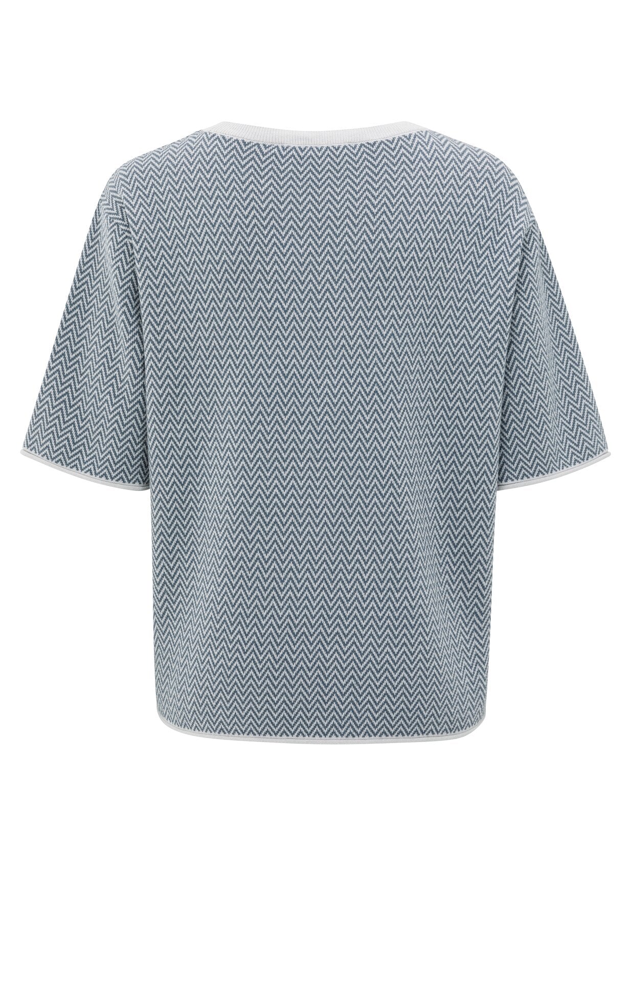 Jacquard-T-Shirt mit Zickzackmuster und kurzen Ärmeln