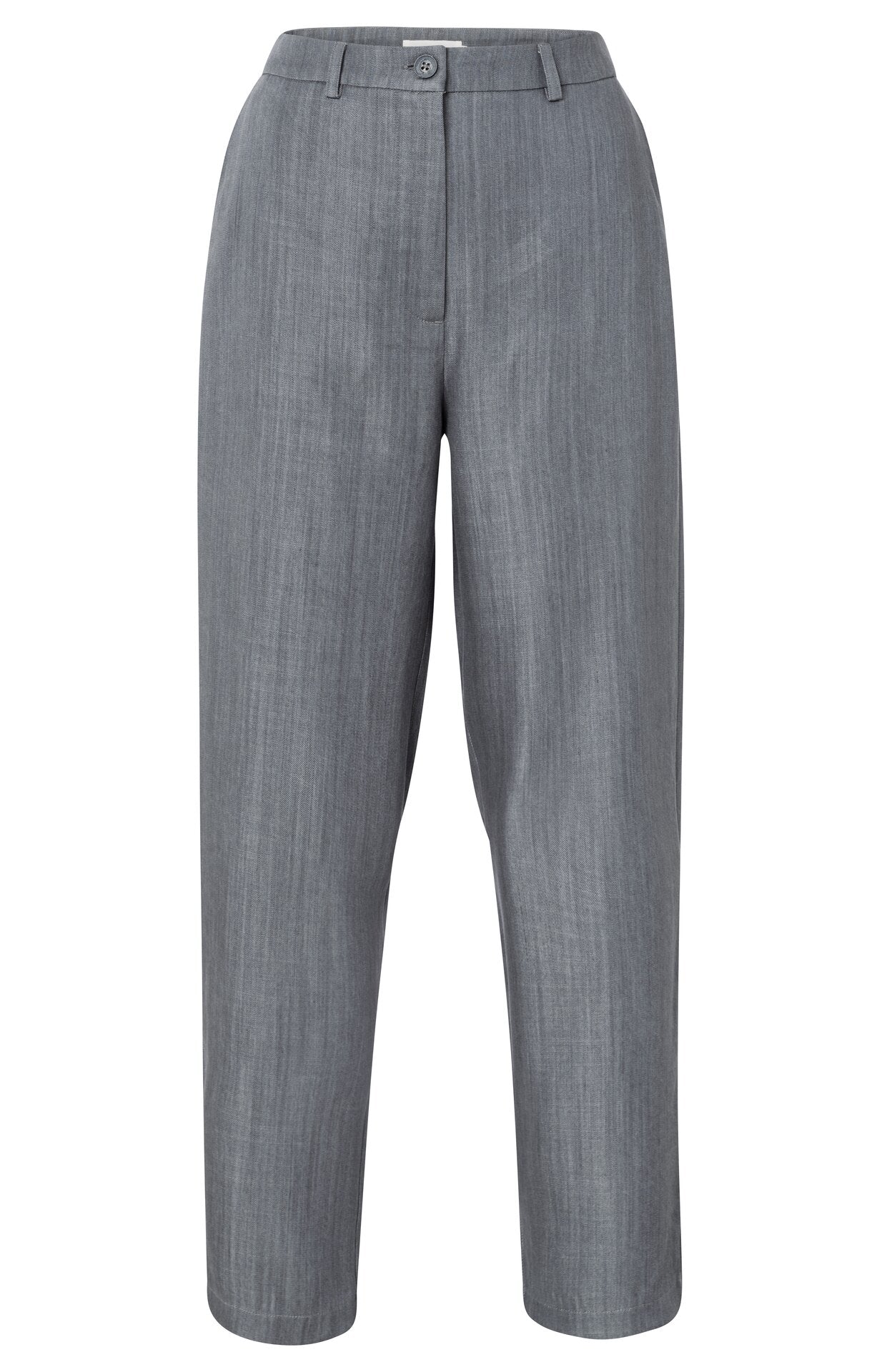 Schmal zulaufende Hose mit hohem Bund