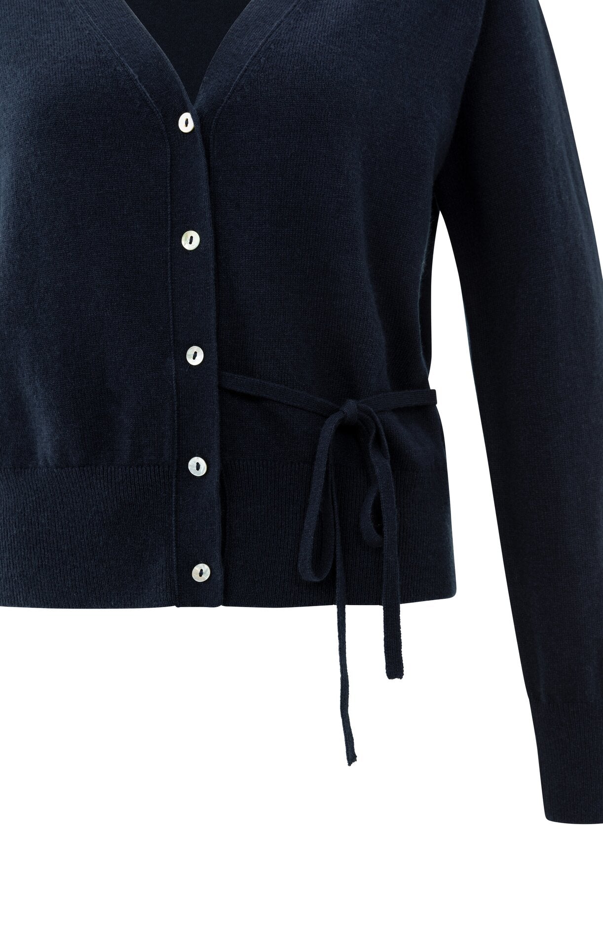 Cardigan mit V-Ausschnitt und Bindeverschluss