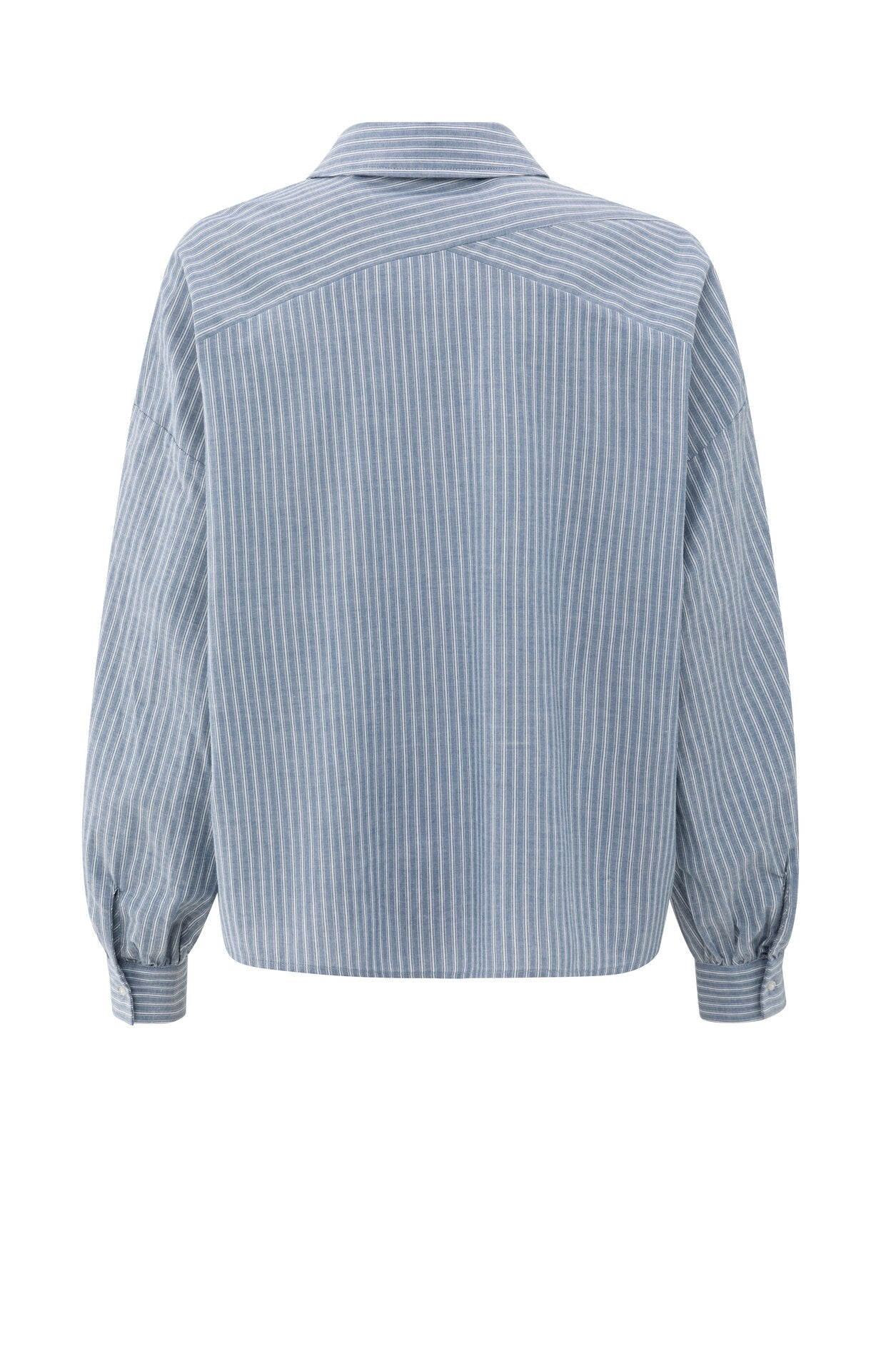 Gestreifte Bluse mit Brusttasche und langen Ärmeln
