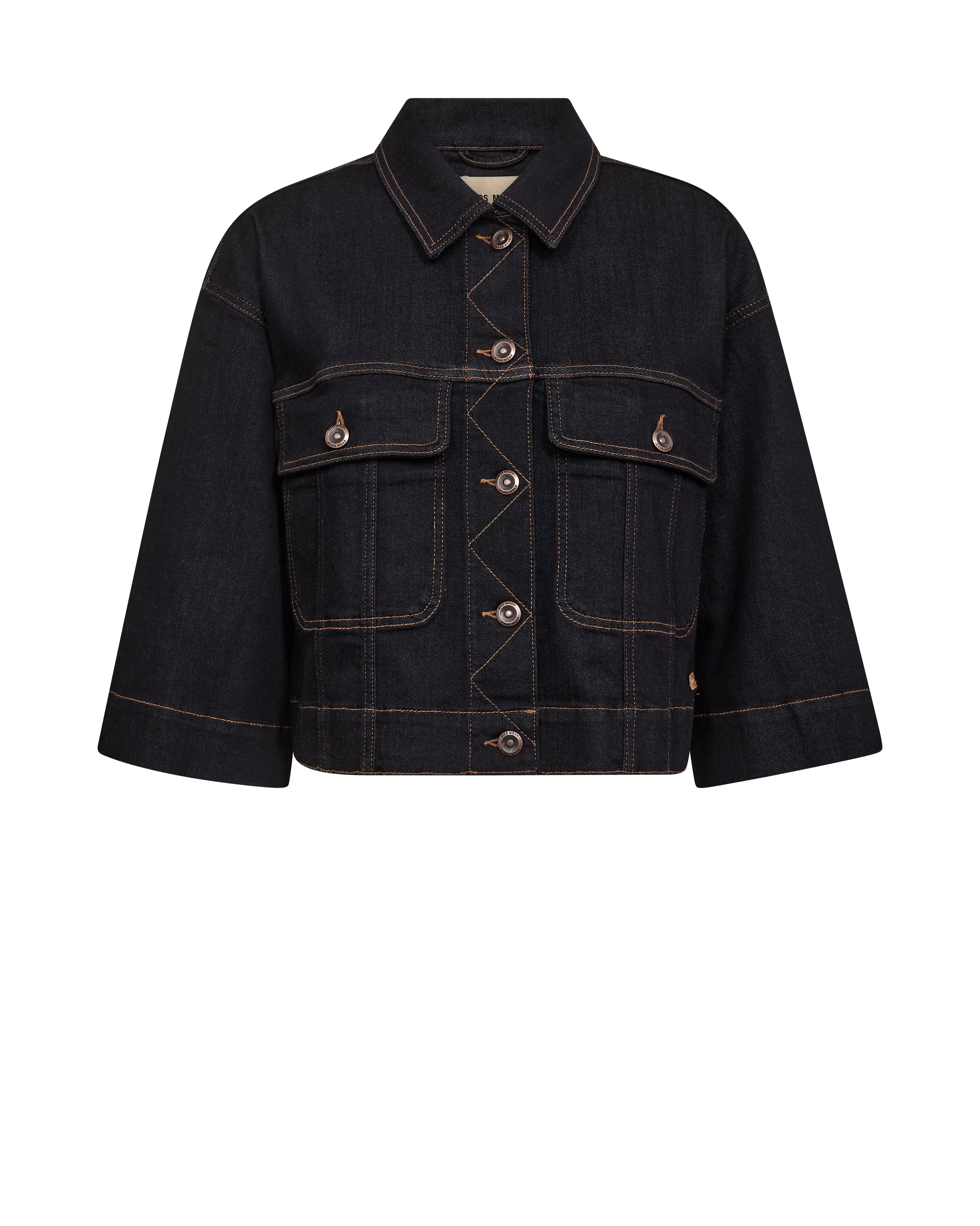 Oversize-Jeansjacke mit Kontrastnähten